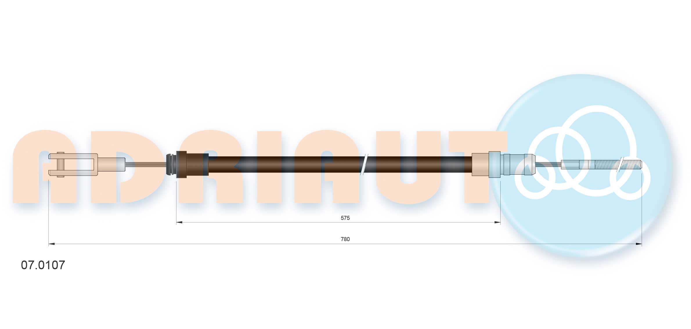 Cable Pull, clutch control (07.0107)