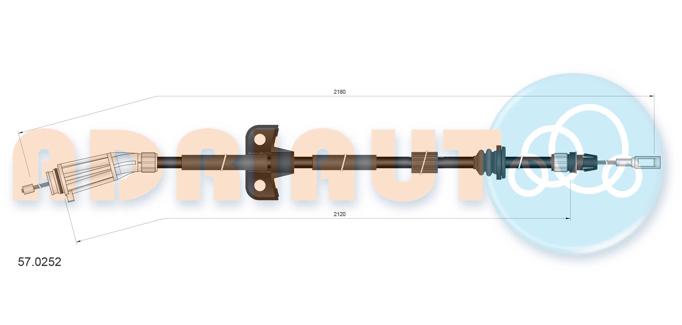 Cable Pull, parking brake (57.0252)