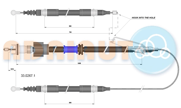 Cable Pull, parking brake (33.0267.1)