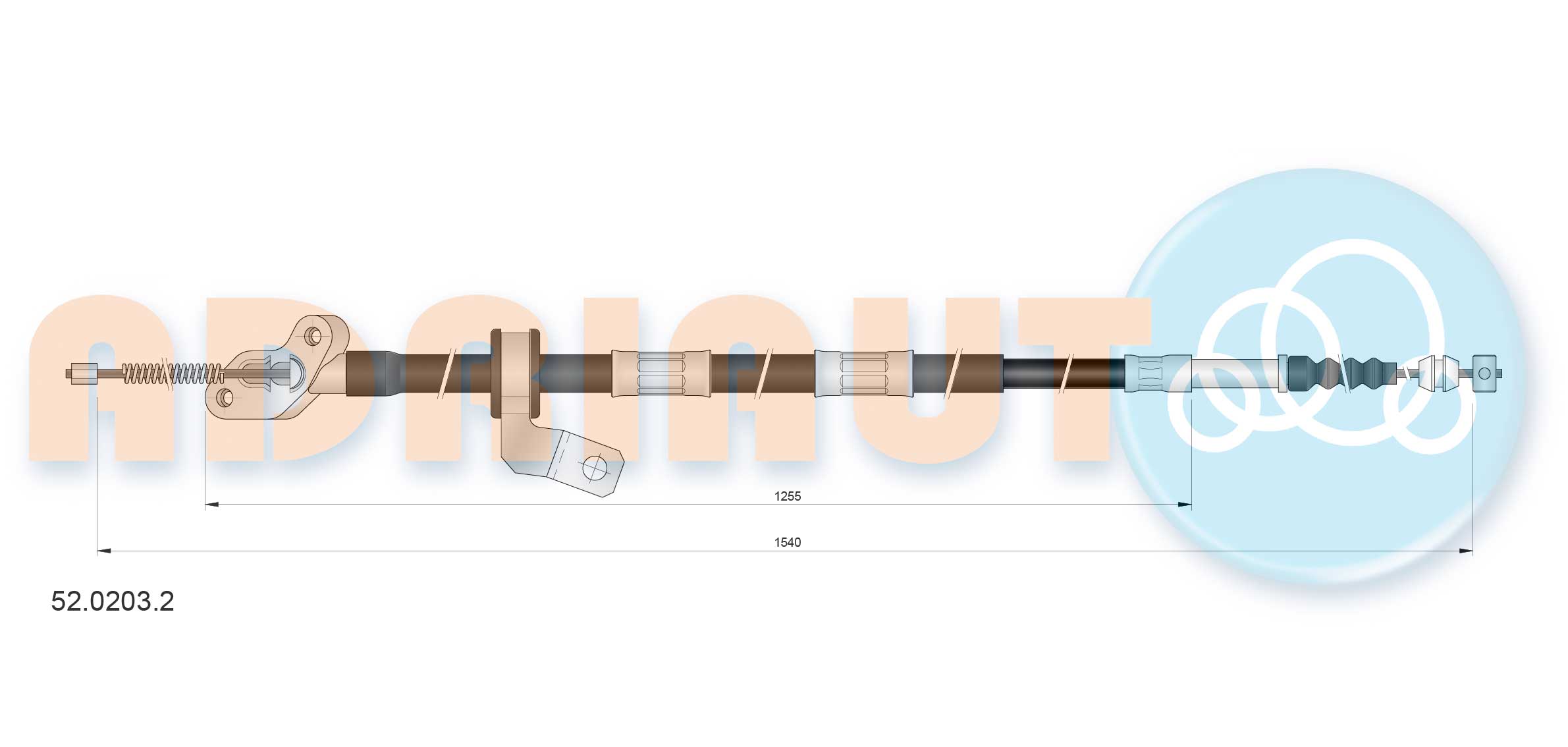 Cable Pull, parking brake (52.0203.2)