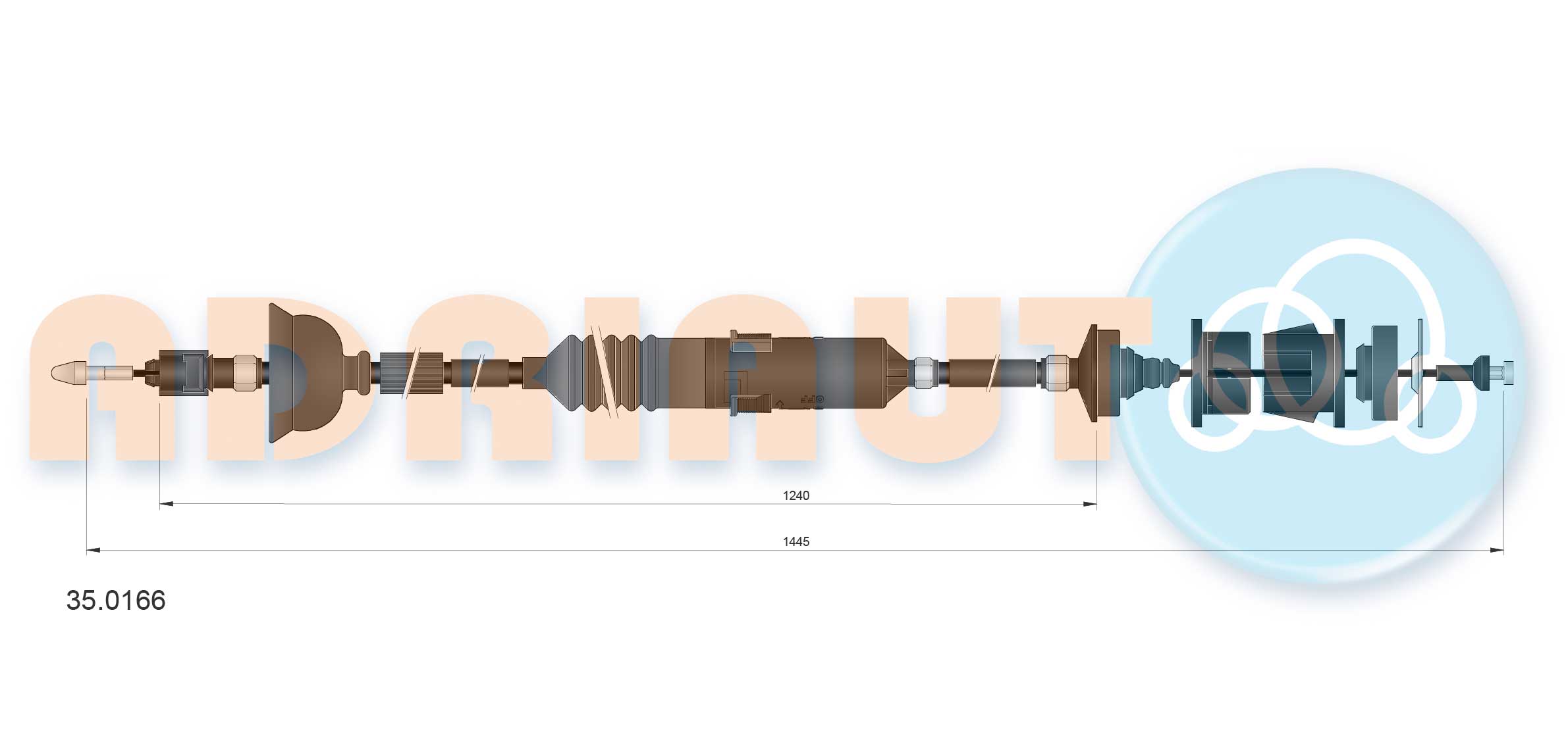Cable Pull, clutch control (35.0166)