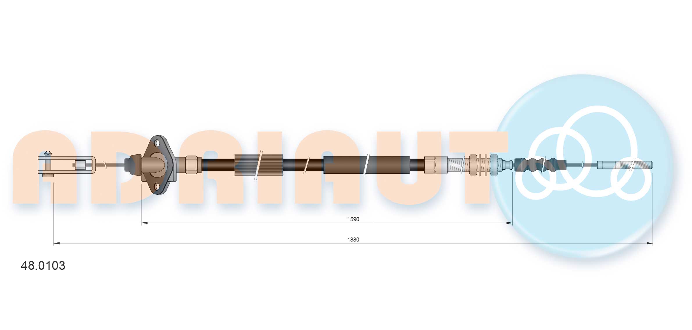 Cable Pull, clutch control (48.0103)