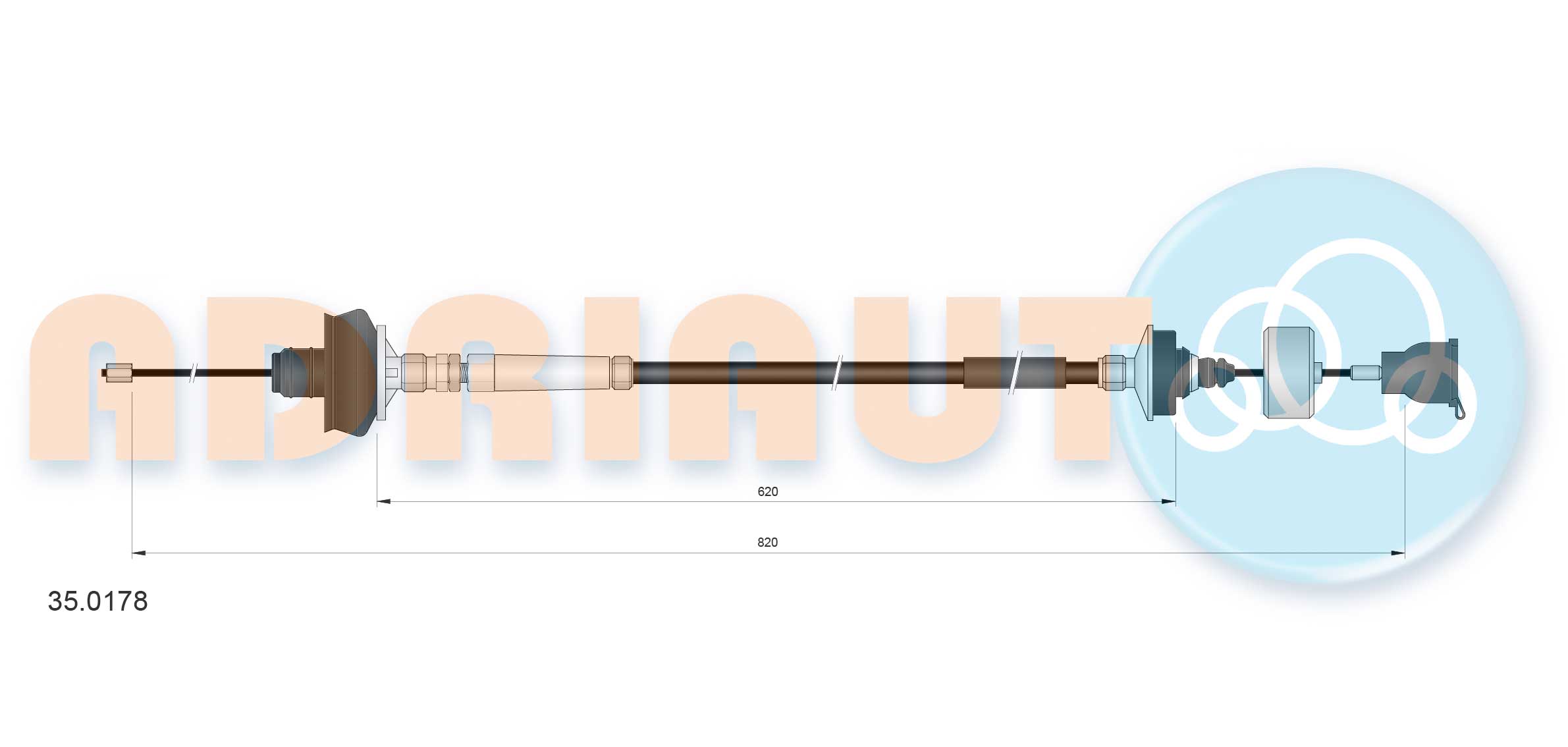 Cable Pull, clutch control (35.0178)