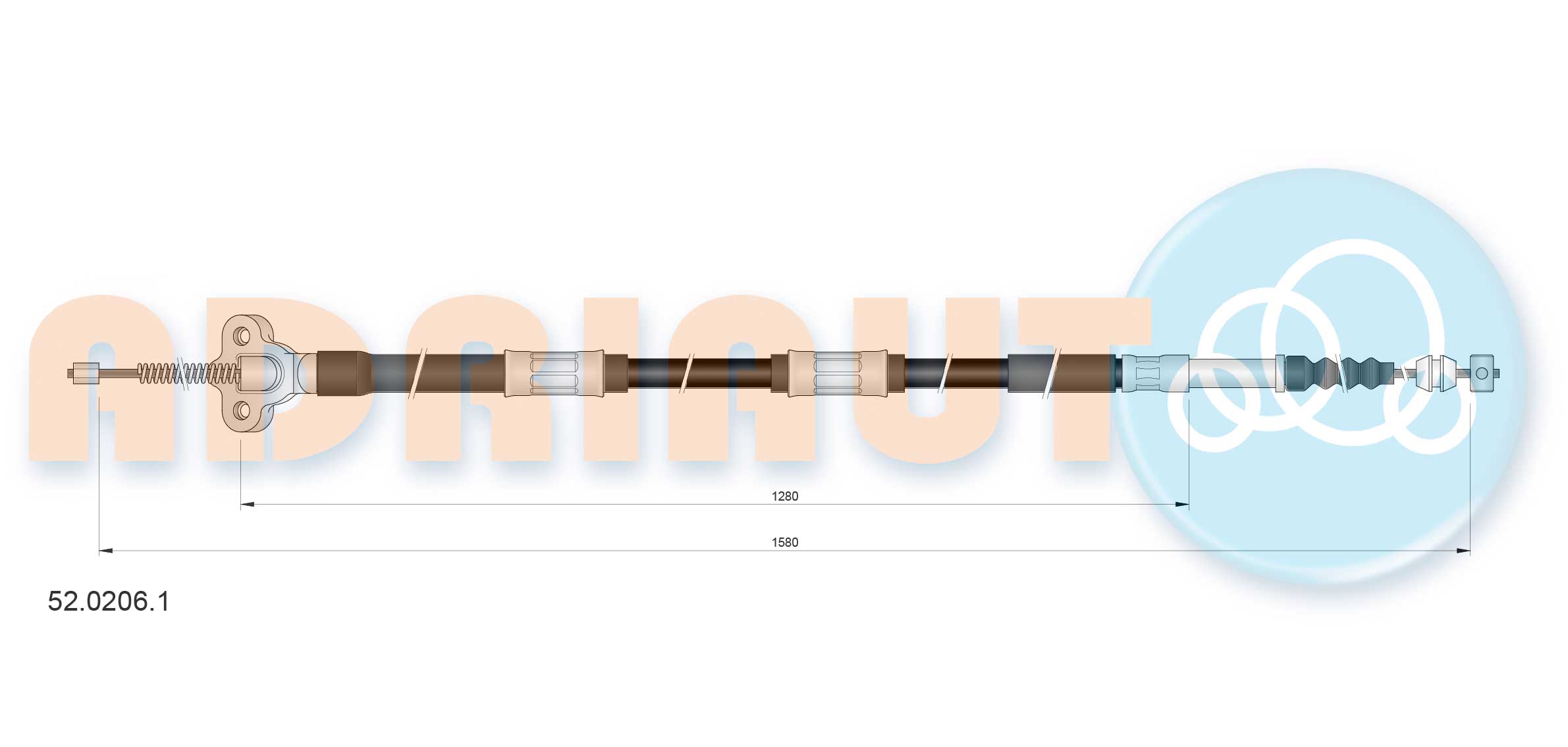 Cable Pull, parking brake (52.0206.1)