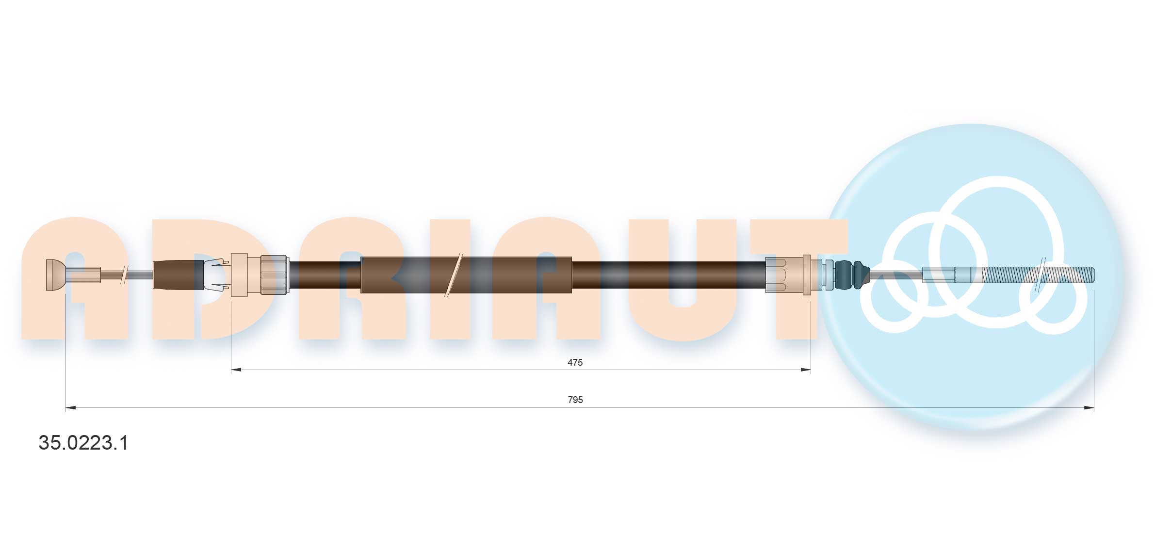 Cable Pull, parking brake (35.0223.1)