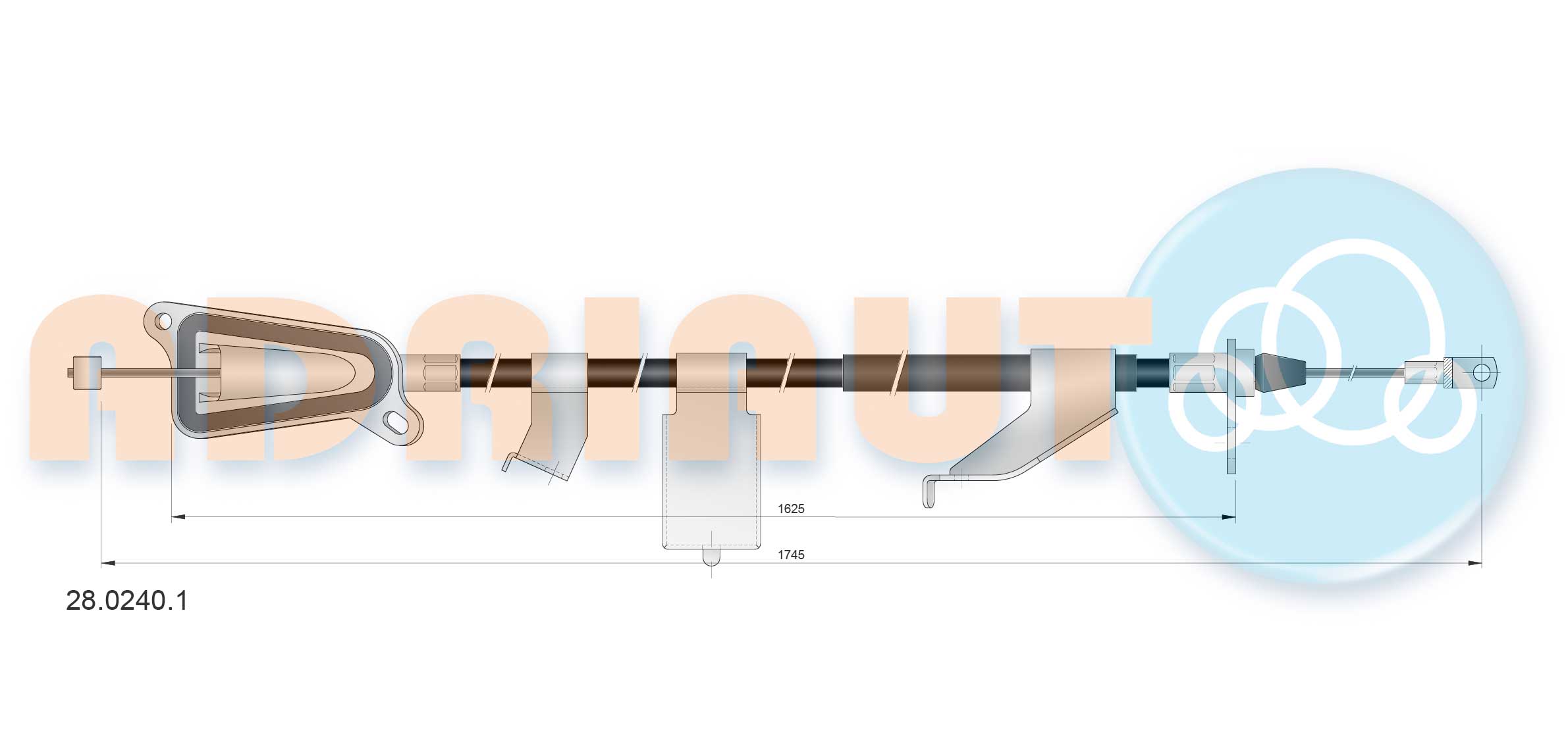 Cable Pull, parking brake (28.0240.1)