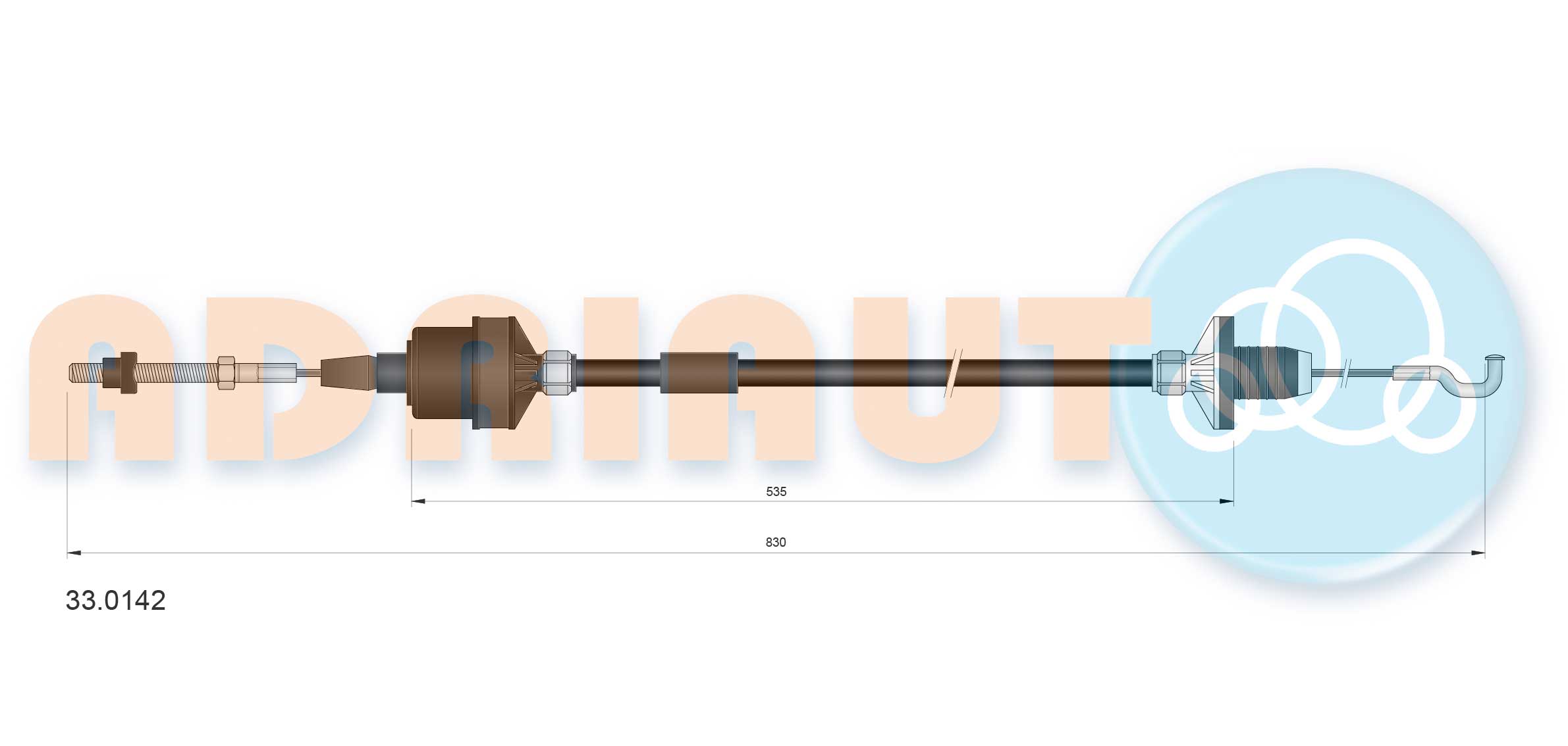 Cable Pull, clutch control (33.0142)