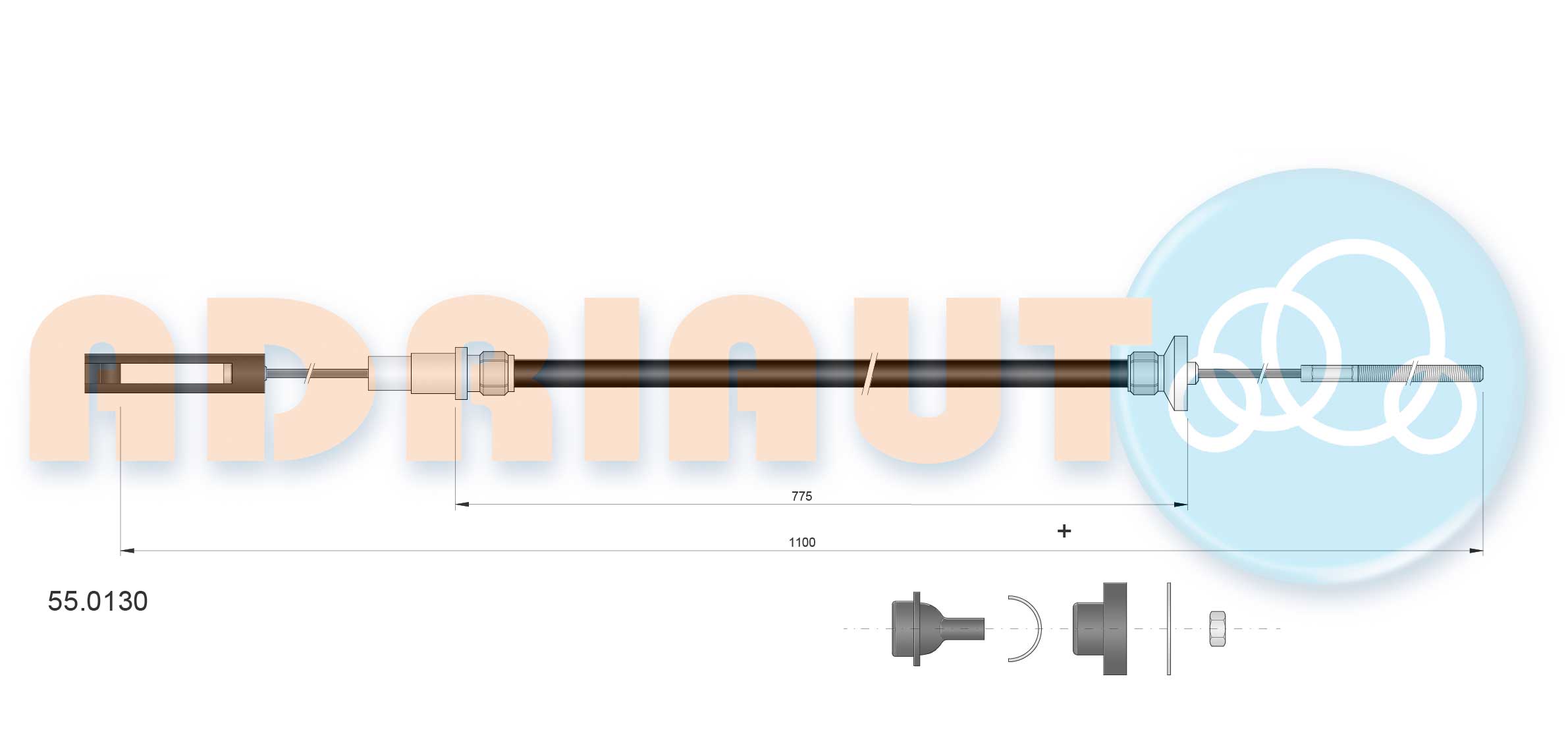 Cable Pull, clutch control (55.0130)