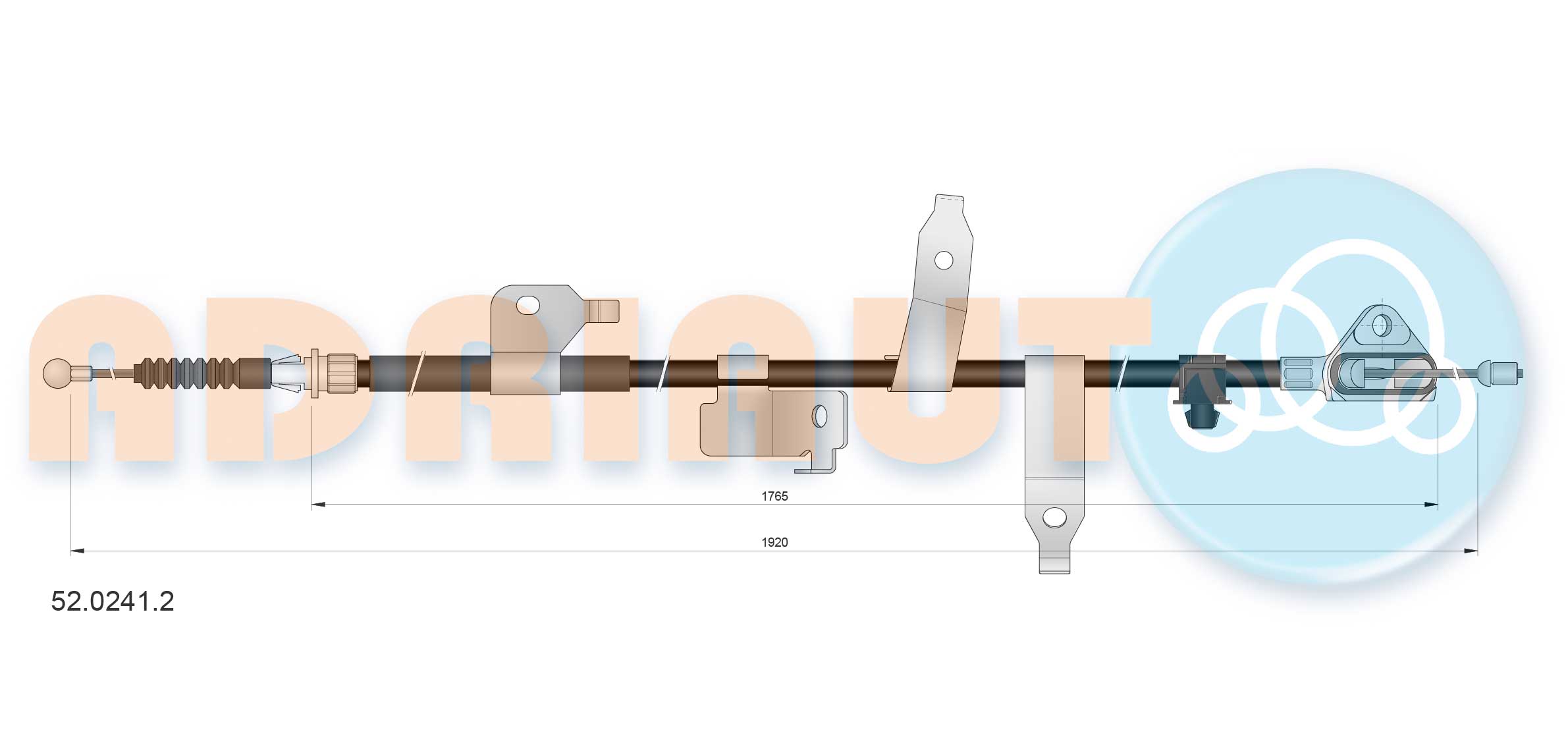 Cable Pull, parking brake (52.0241.2)