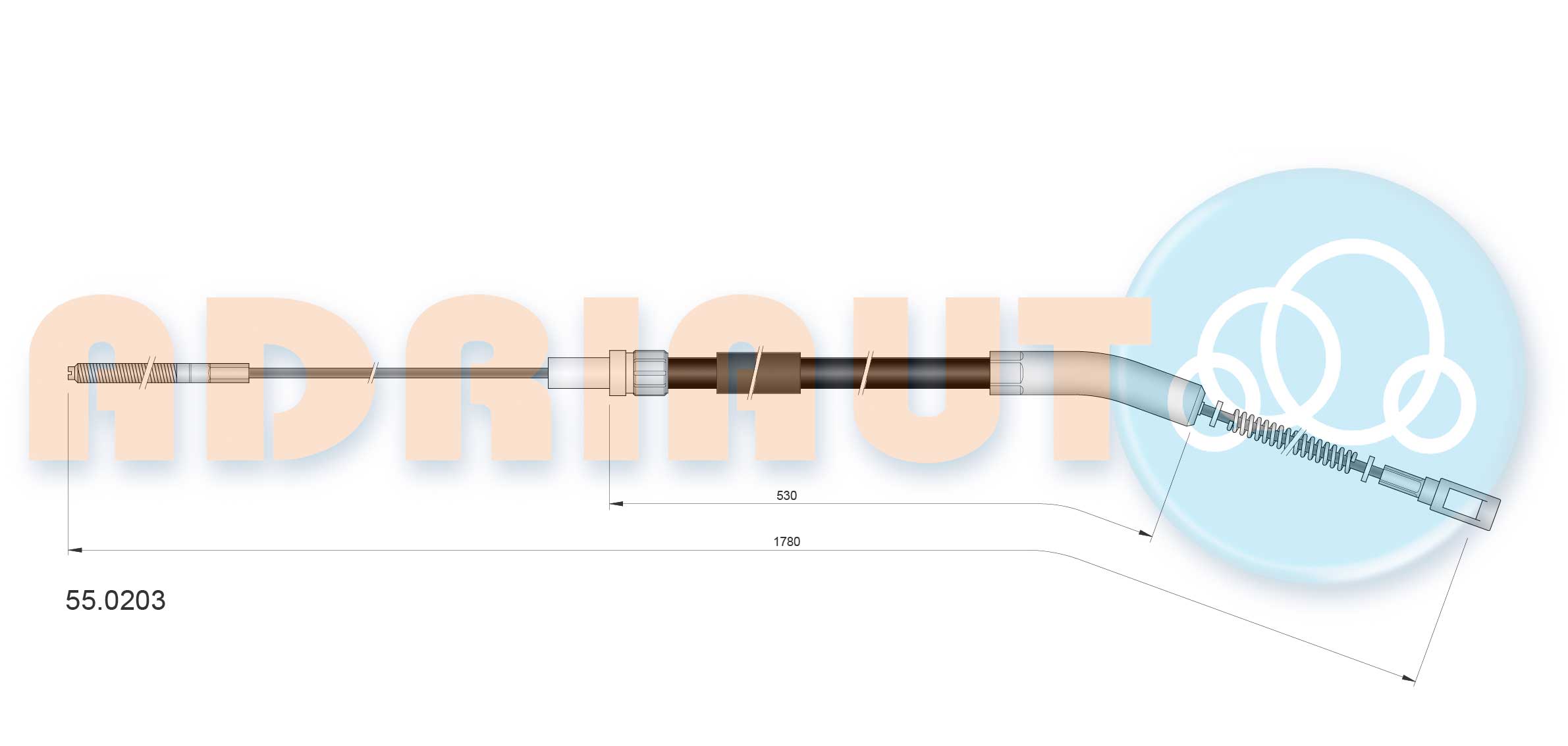 Cable Pull, parking brake (55.0203)