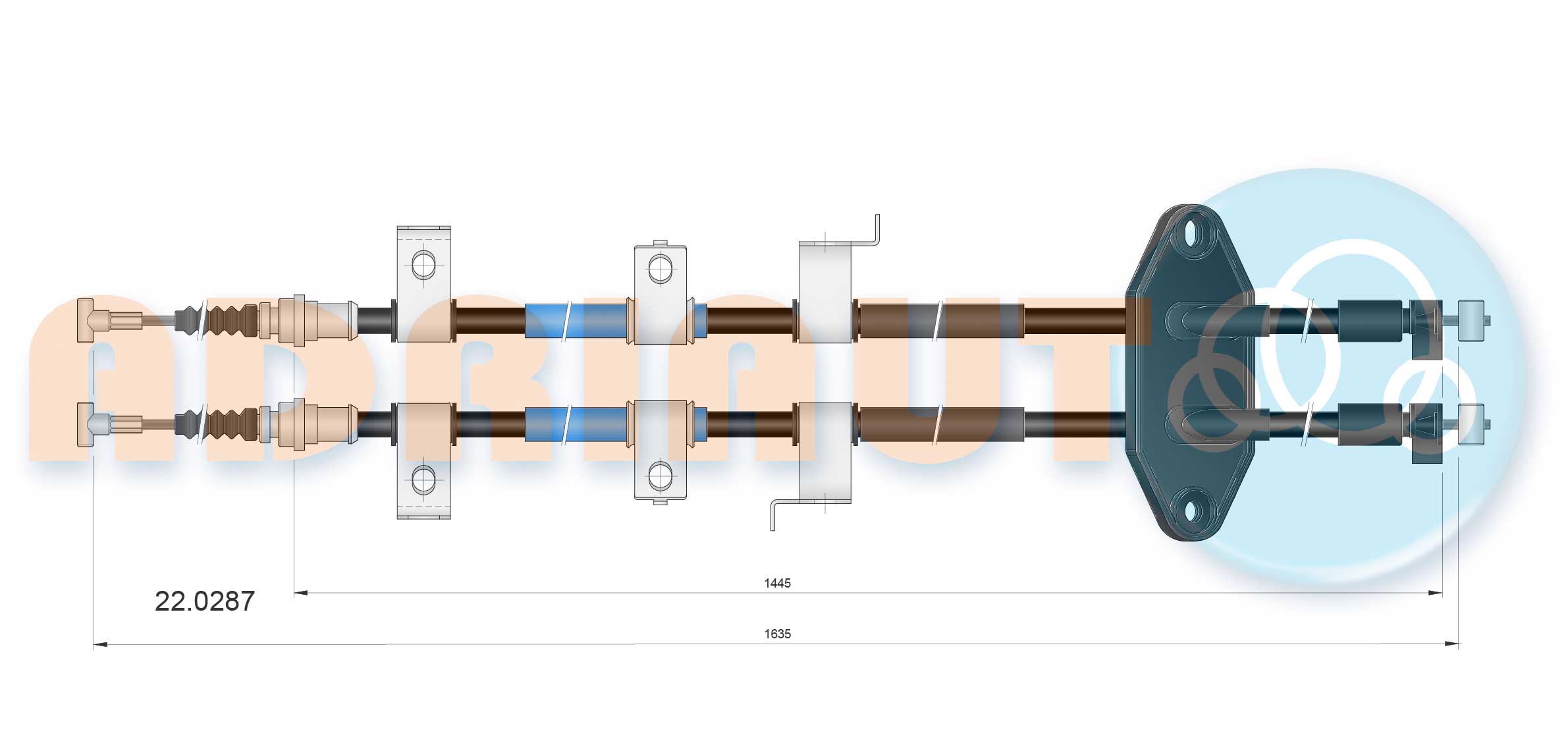 Cable Pull, parking brake (22.0287)