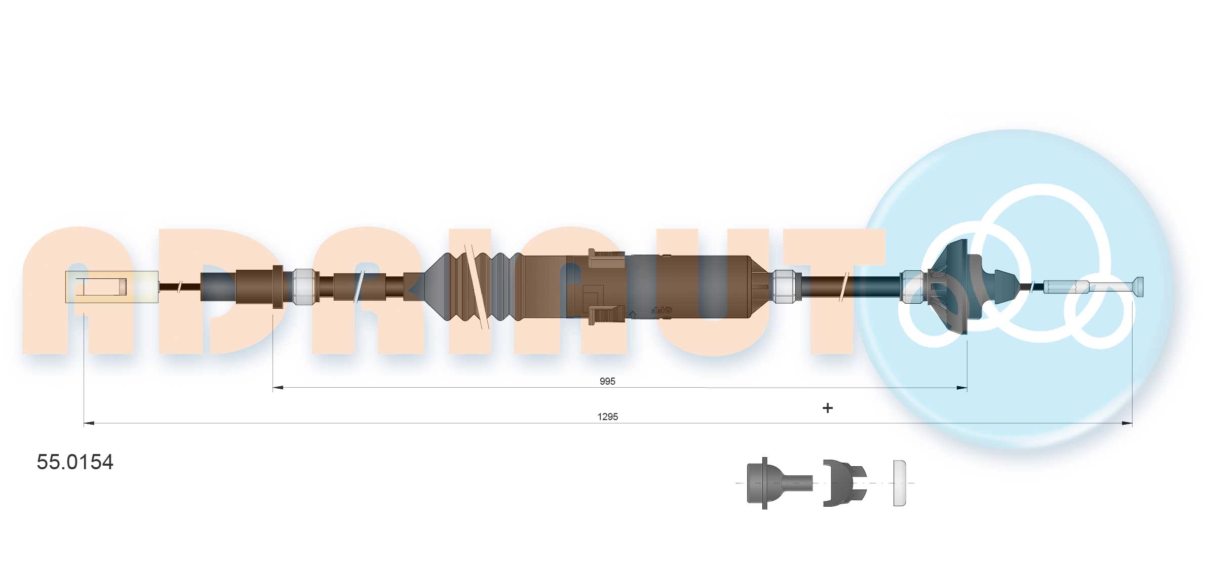 Cable Pull, clutch control (55.0154)
