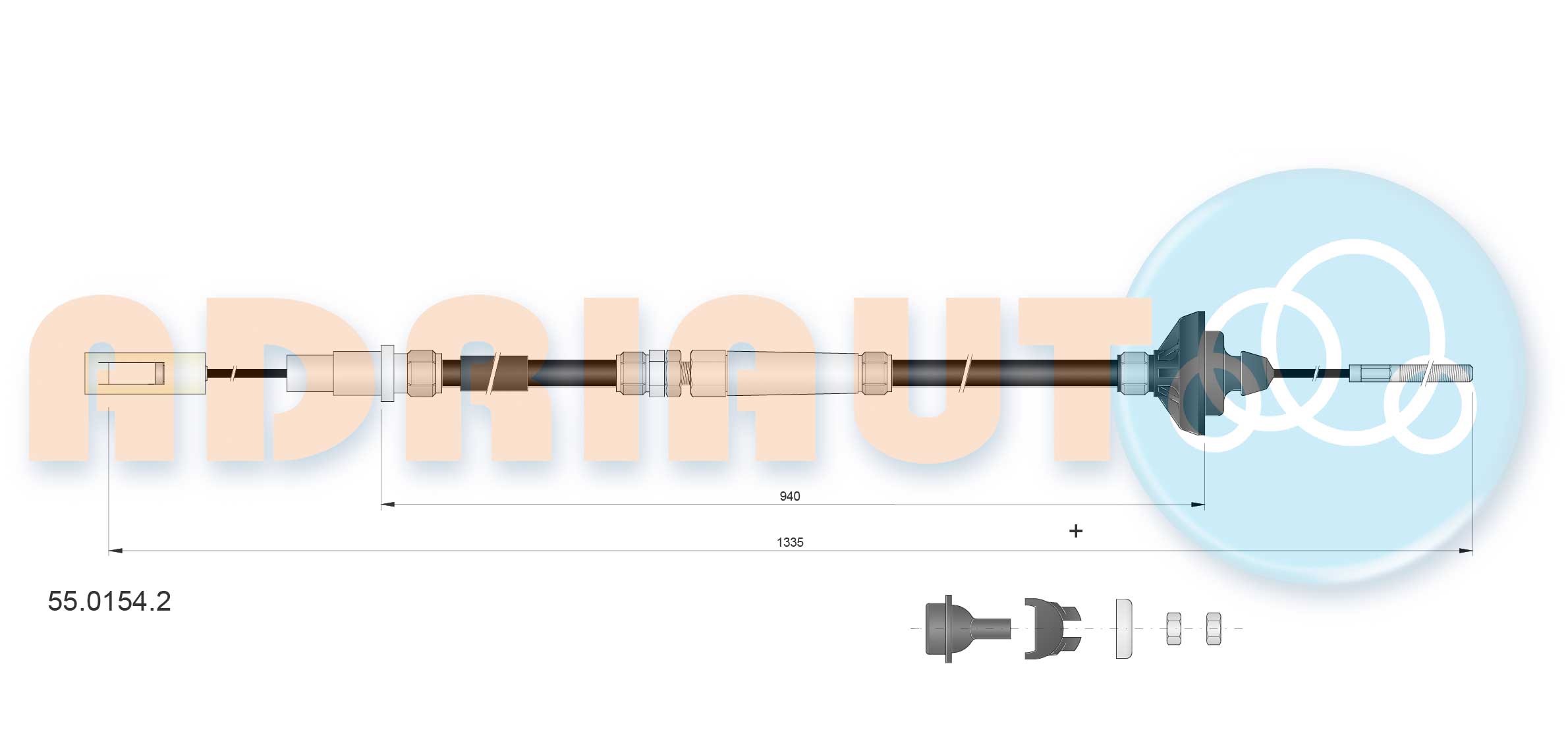 Cable Pull, clutch control (55.0154.2)
