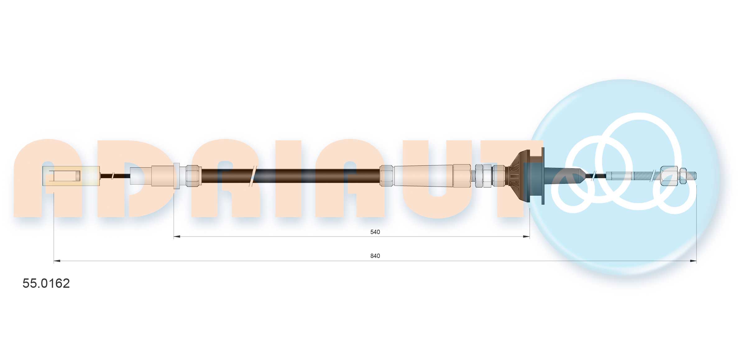 Cable Pull, clutch control (55.0162)