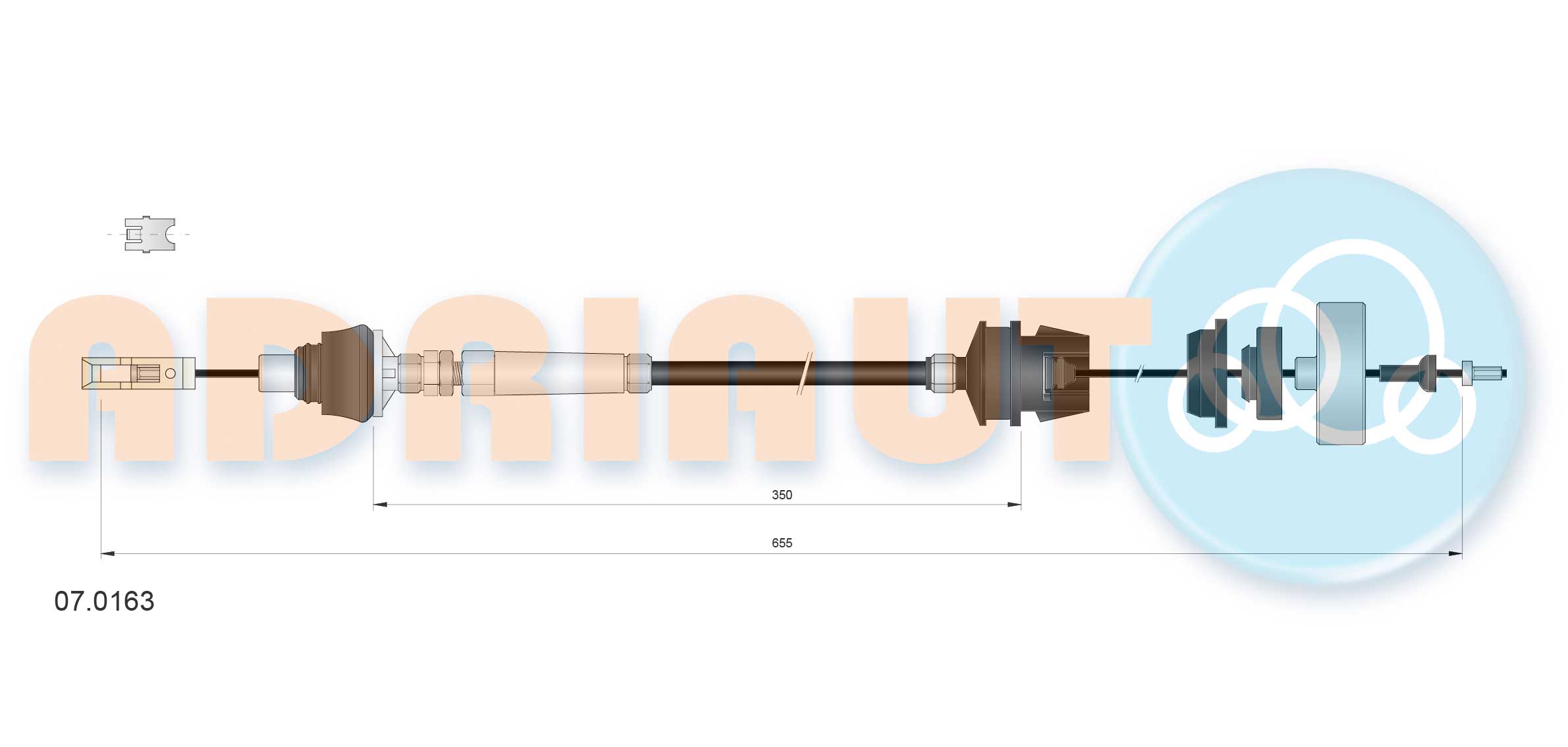 Cable Pull, clutch control (07.0163)