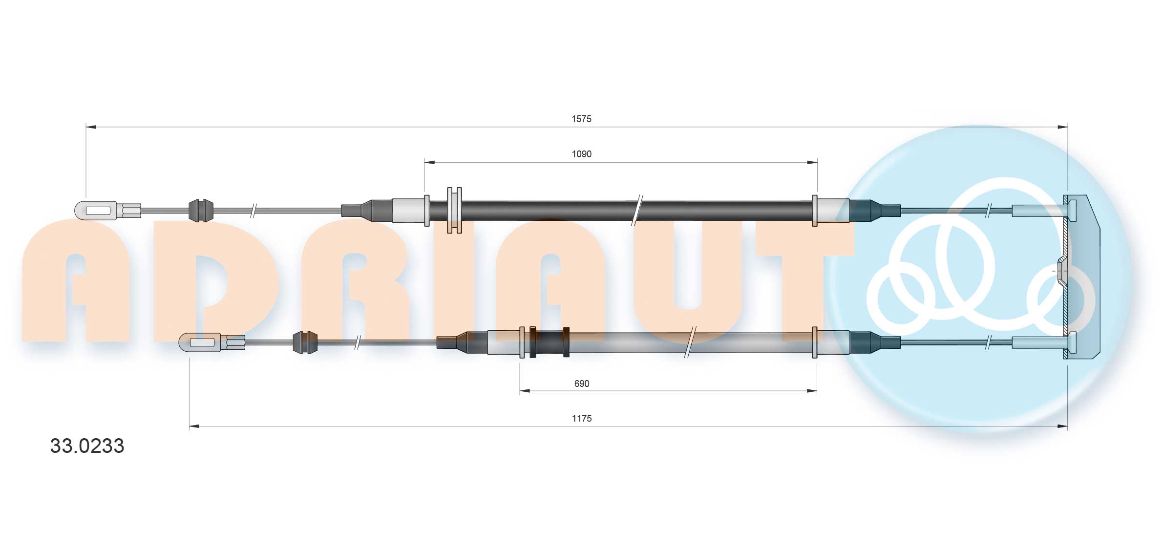 Cable Pull, parking brake (33.0233)