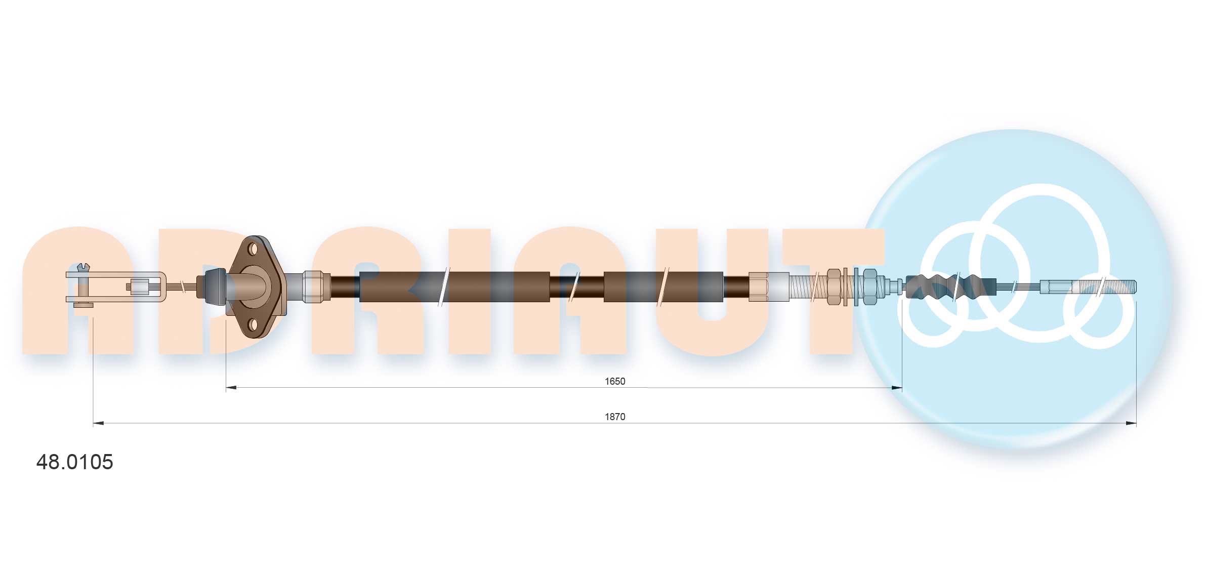 Cable Pull, clutch control (48.0105)