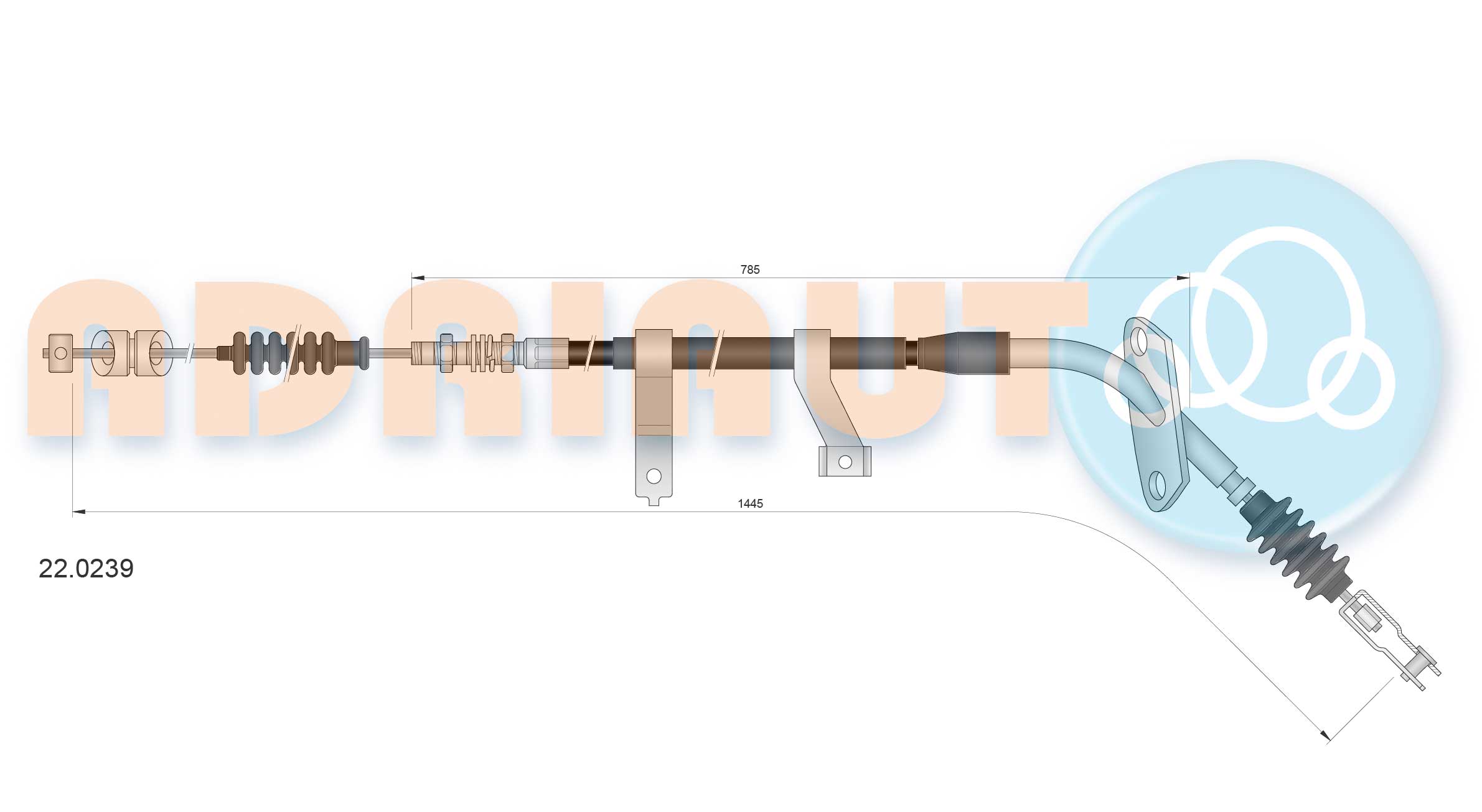 Cable Pull, parking brake (22.0239)