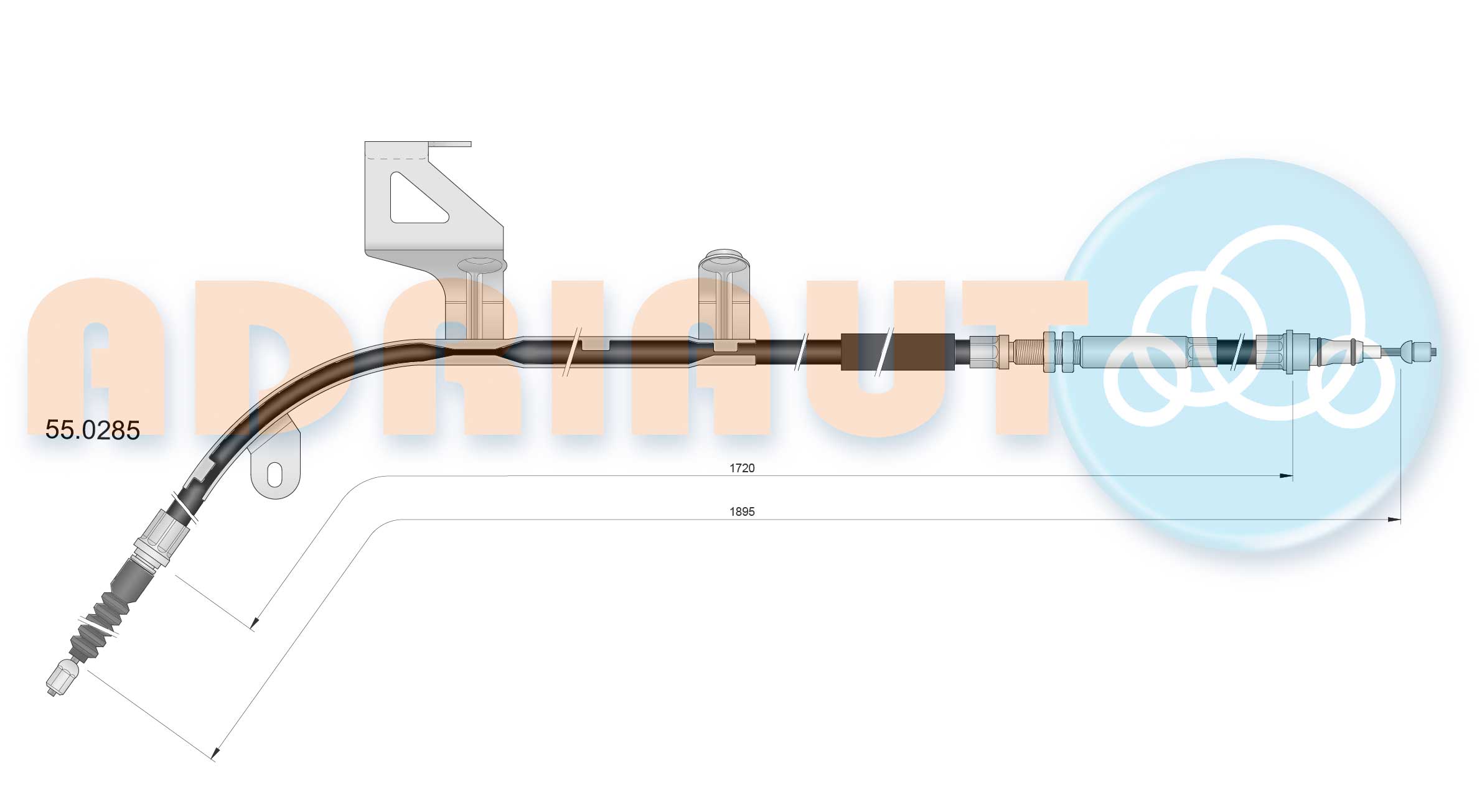 Cable Pull, parking brake (55.0285)