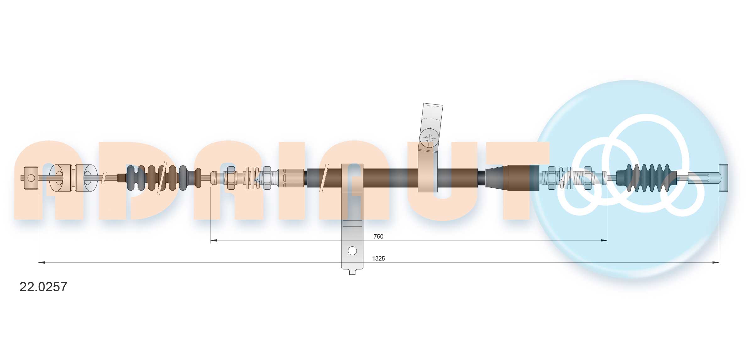 Cable Pull, parking brake (22.0257)