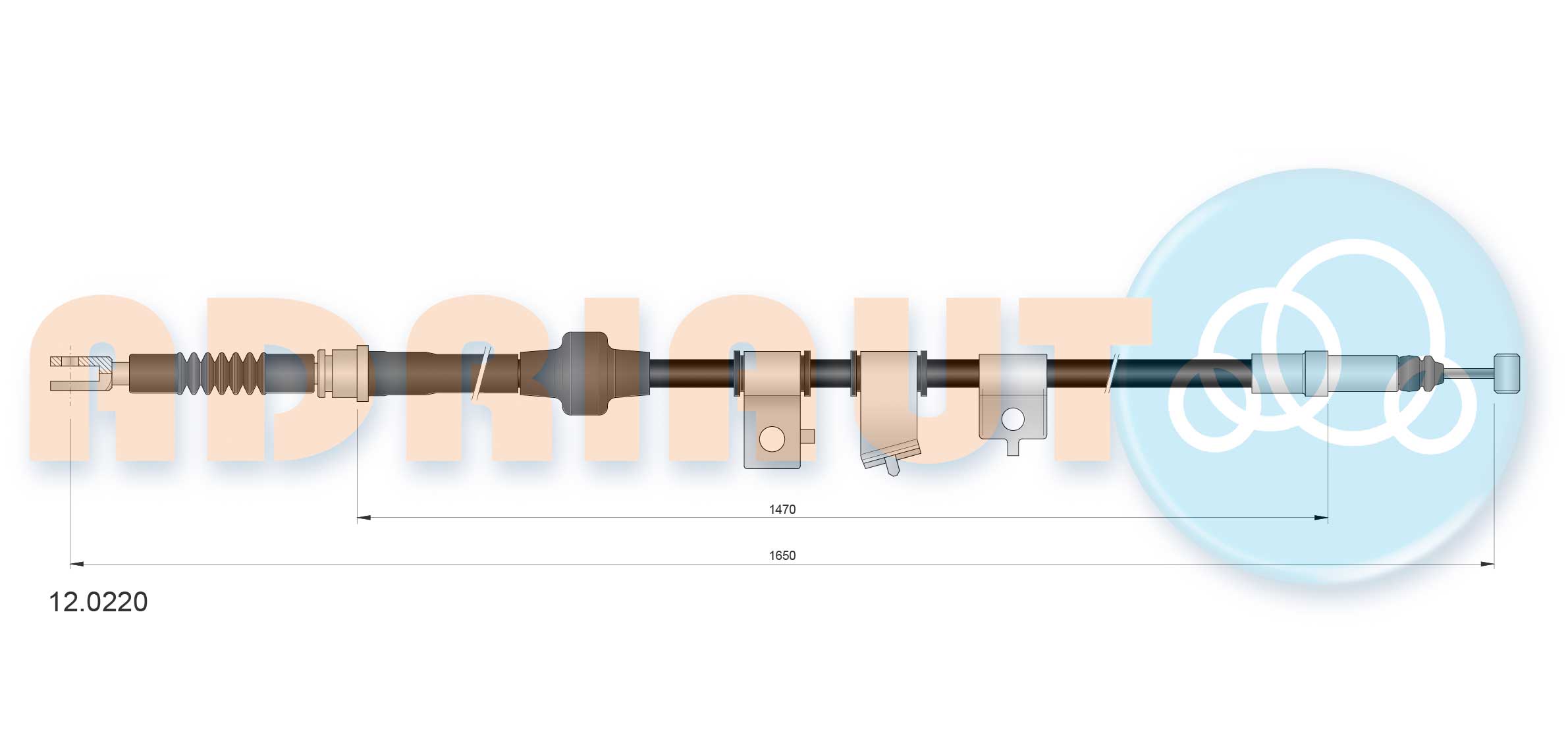 Cable Pull, parking brake (12.0220)