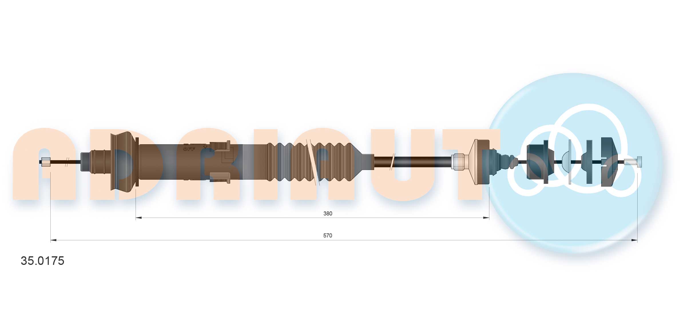 Cable Pull, clutch control (35.0175)