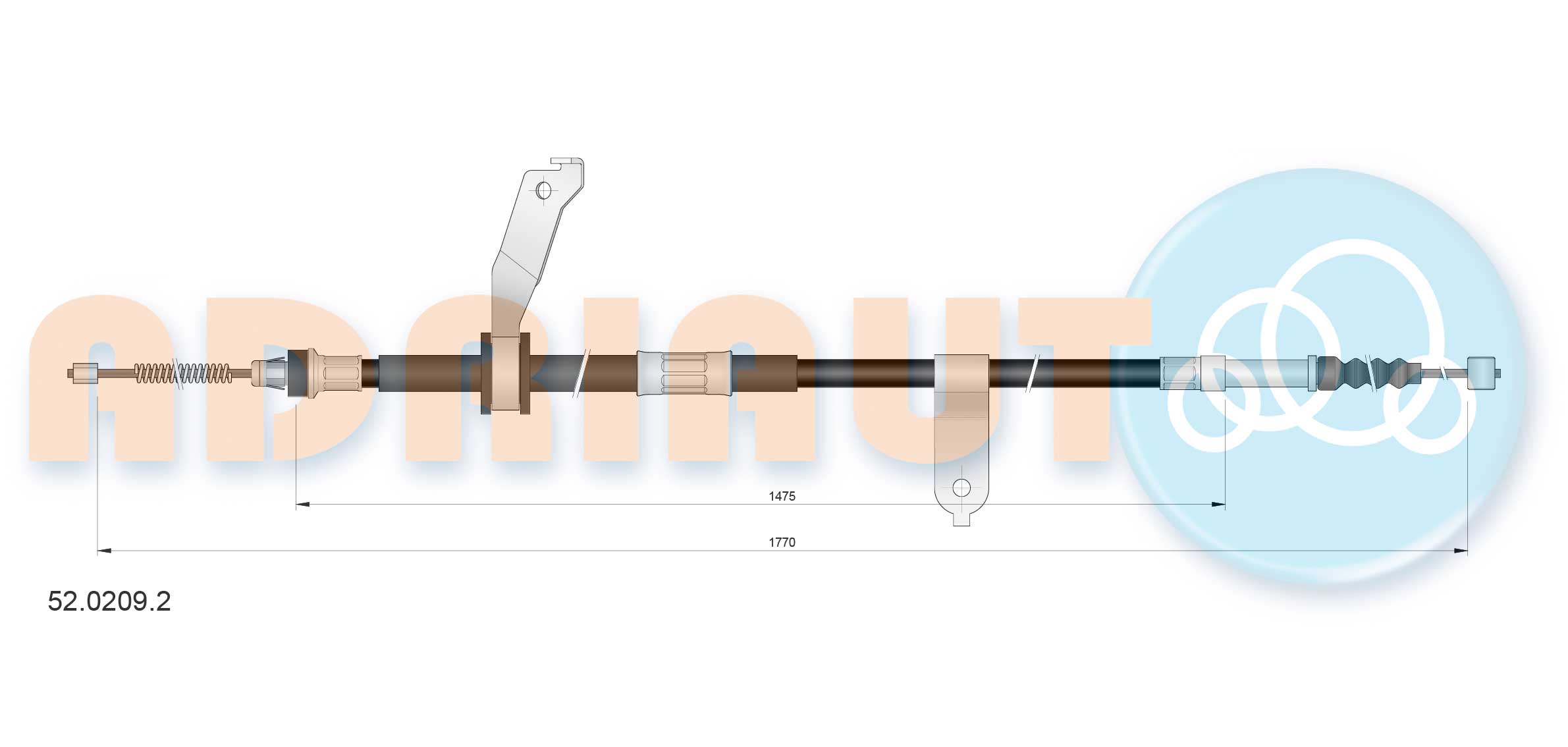 Cable Pull, parking brake (52.0209.2)