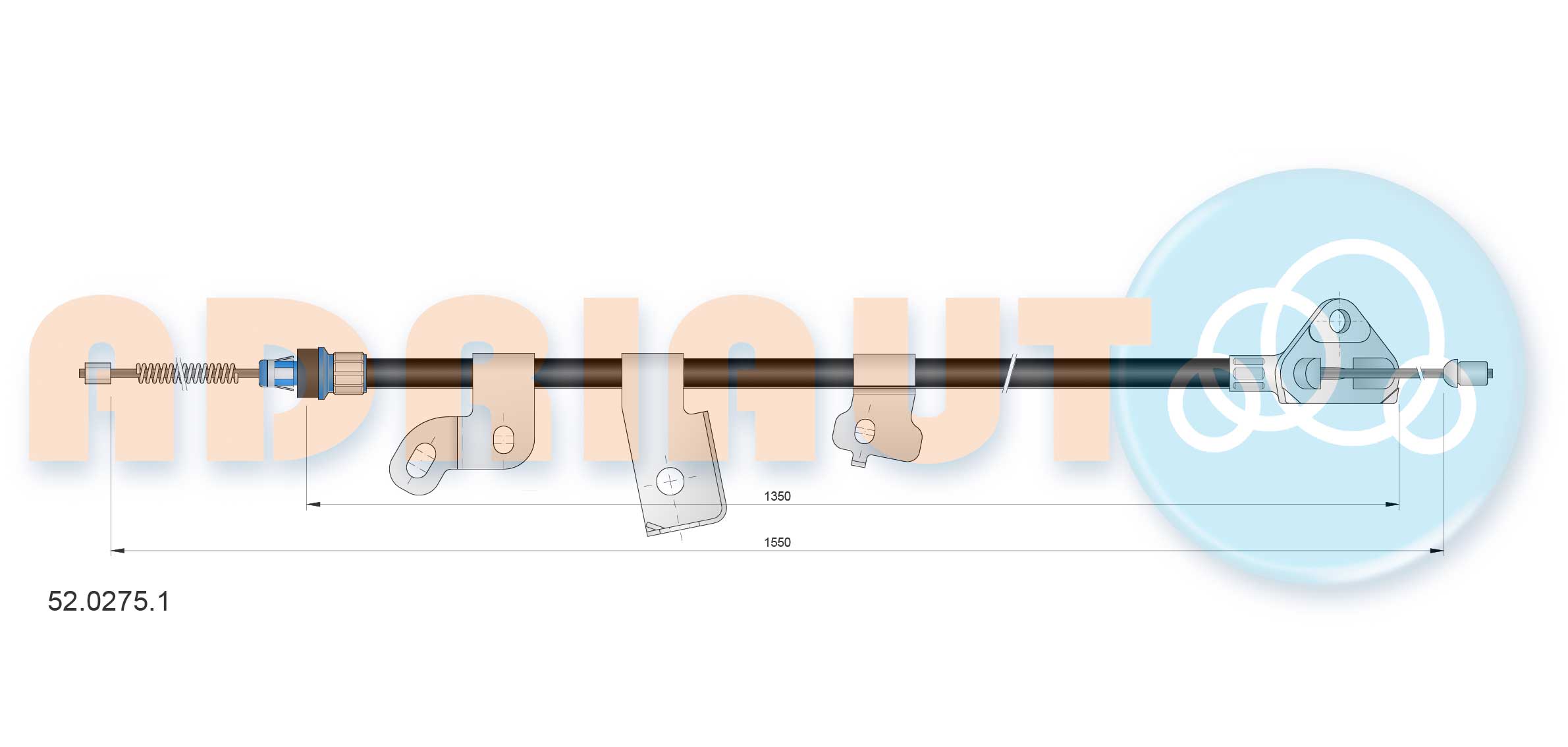 Cable Pull, parking brake (52.0275.1)