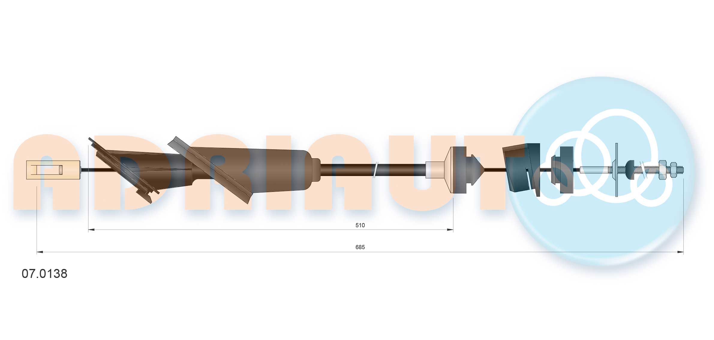 Cable Pull, clutch control (07.0138)
