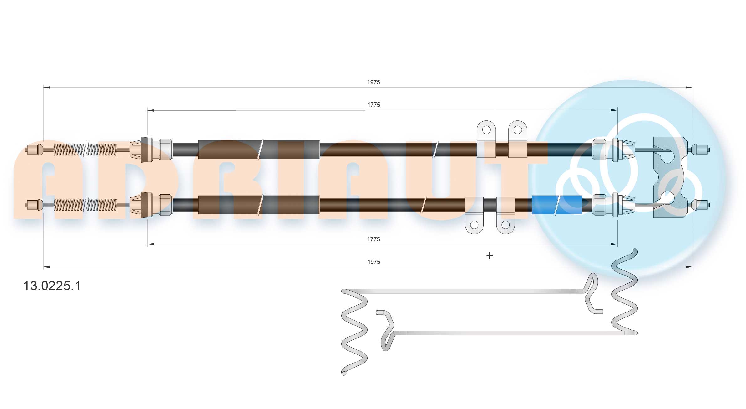 Cable Pull, parking brake (13.0225.1)