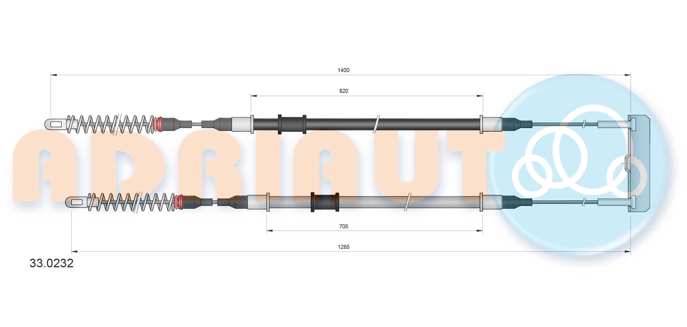 Cable Pull, parking brake (33.0232)
