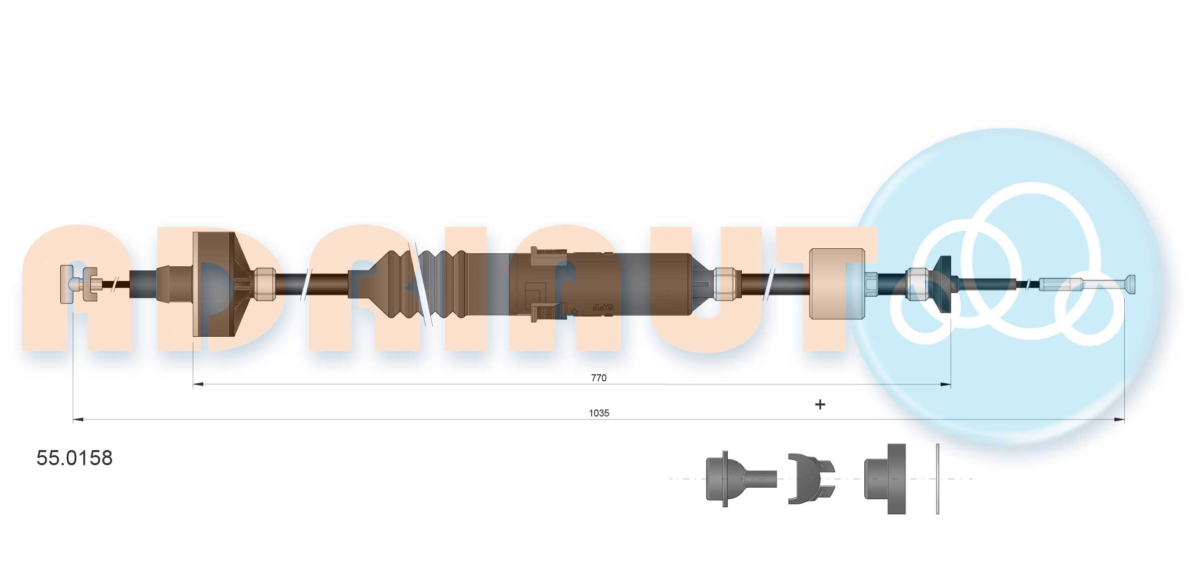 Cable Pull, clutch control (55.0158)