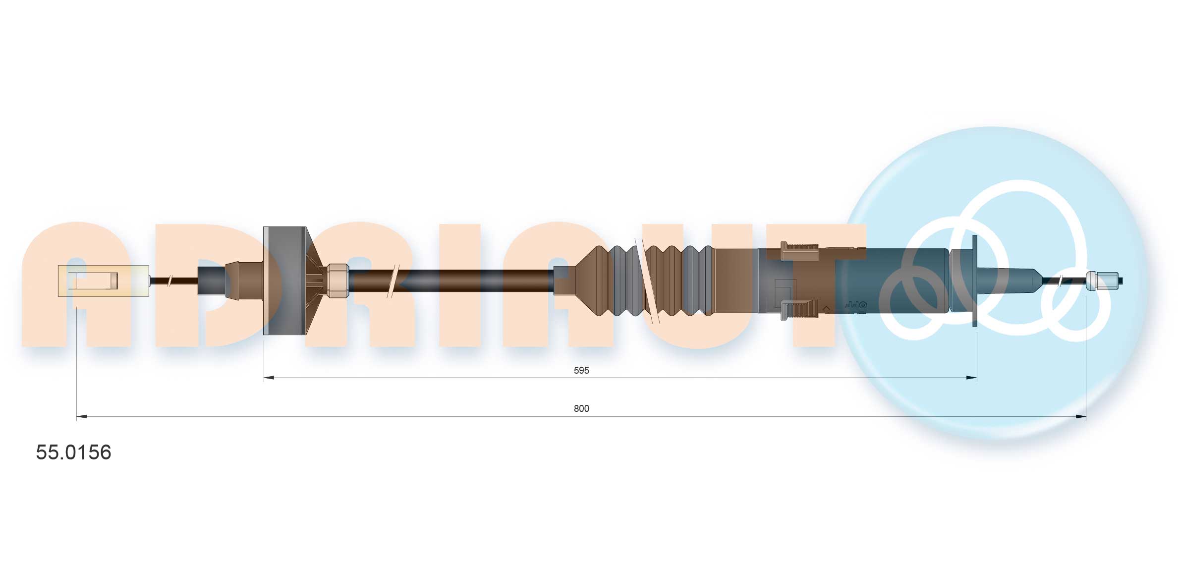 Cable Pull, clutch control (55.0156)