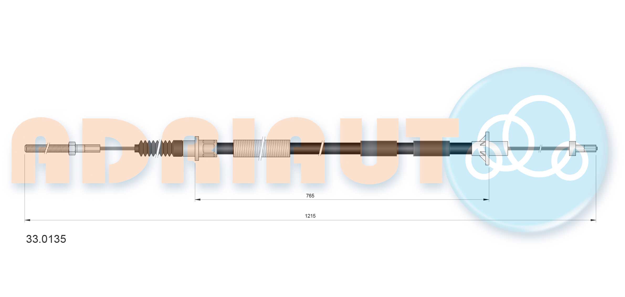 Cable Pull, clutch control (33.0135)