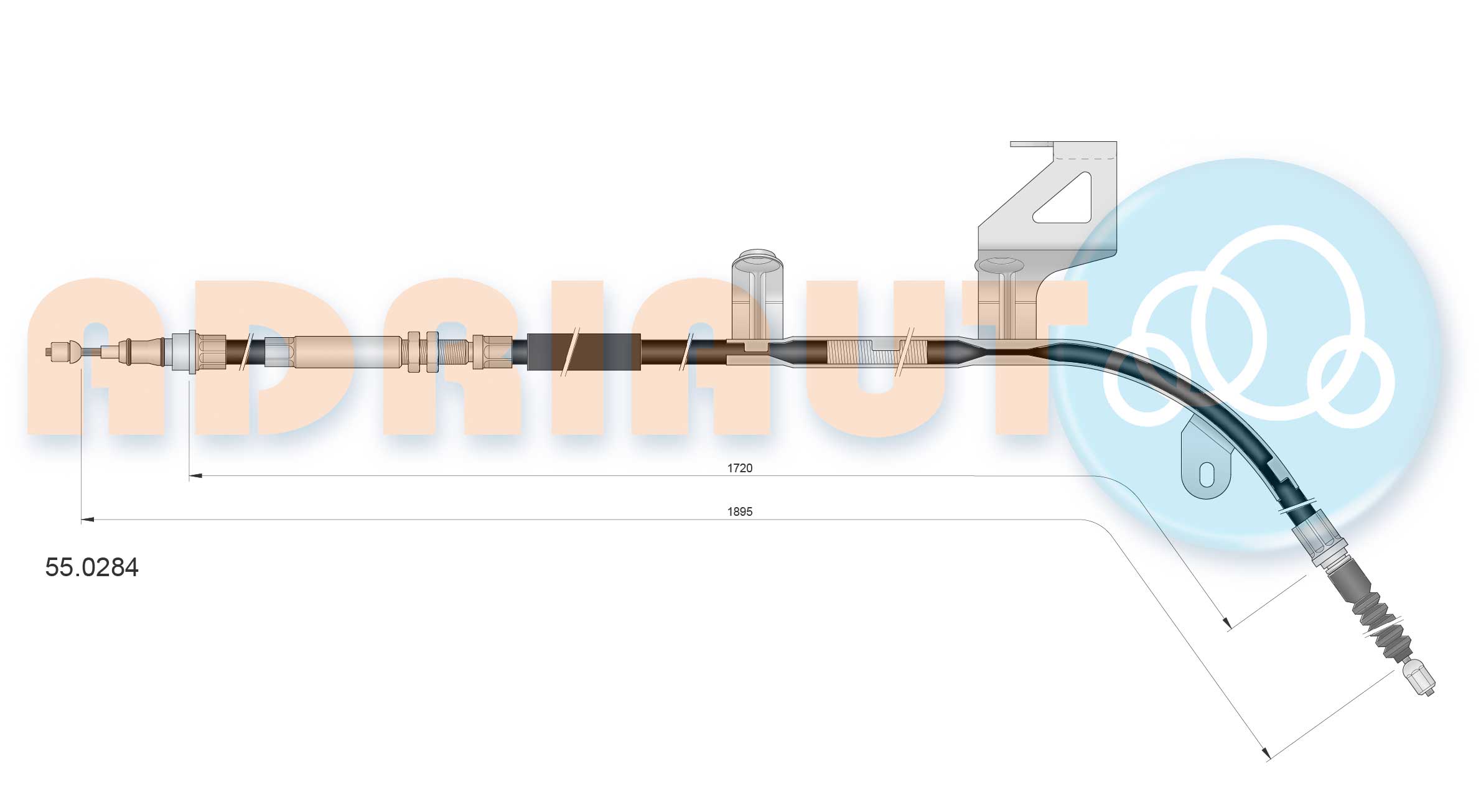 Cable Pull, parking brake (55.0284)