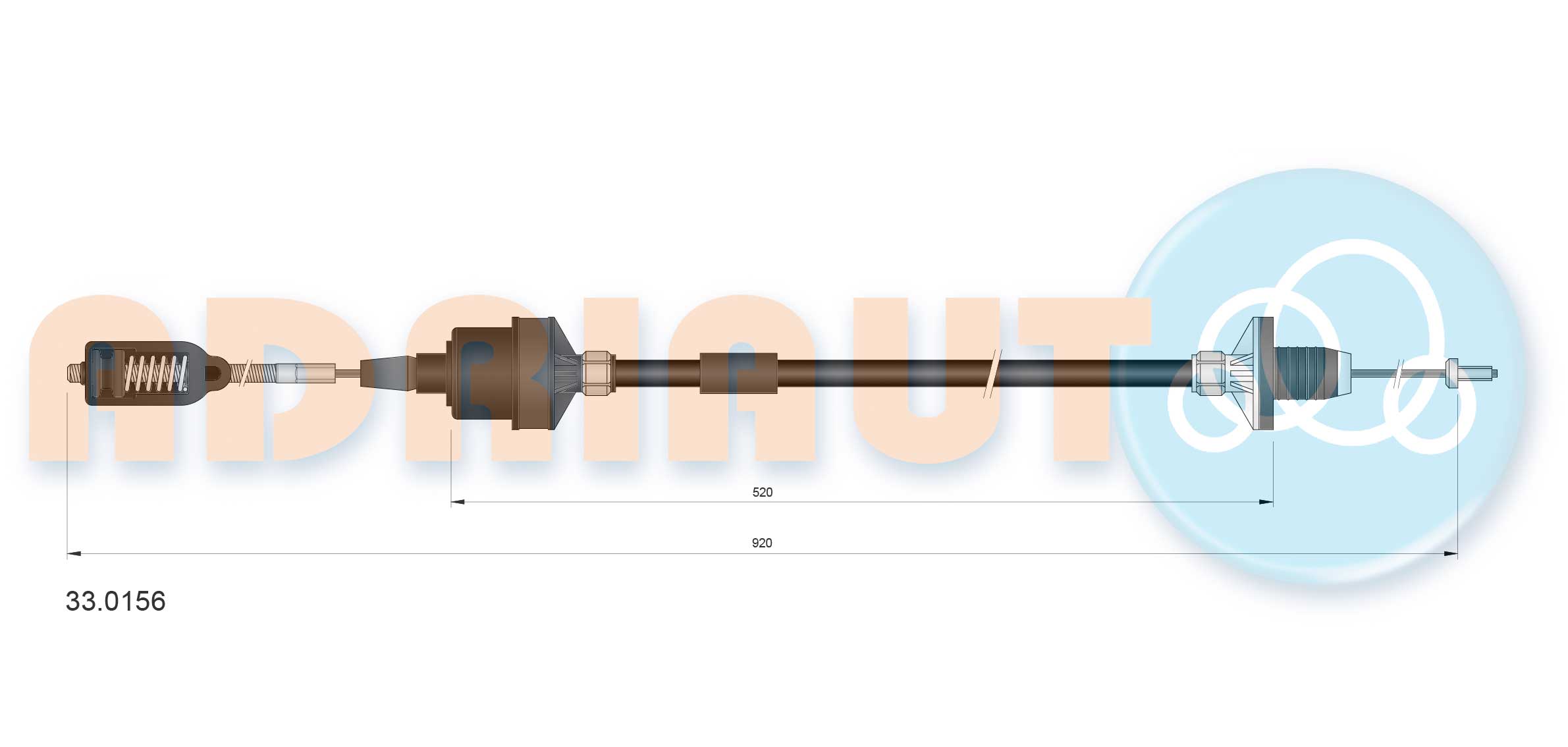 Cable Pull, clutch control (33.0156)