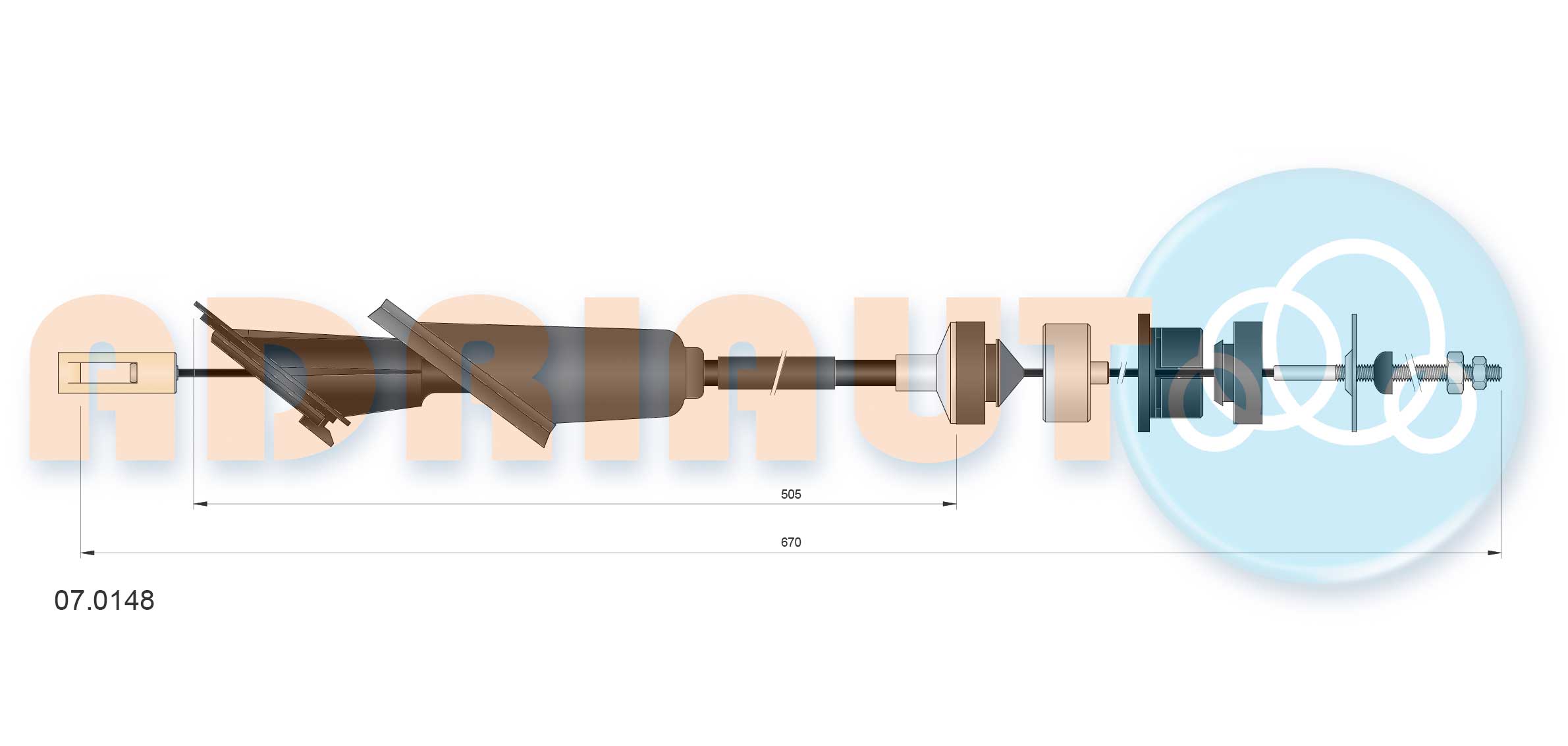 Cable Pull, clutch control (07.0148)