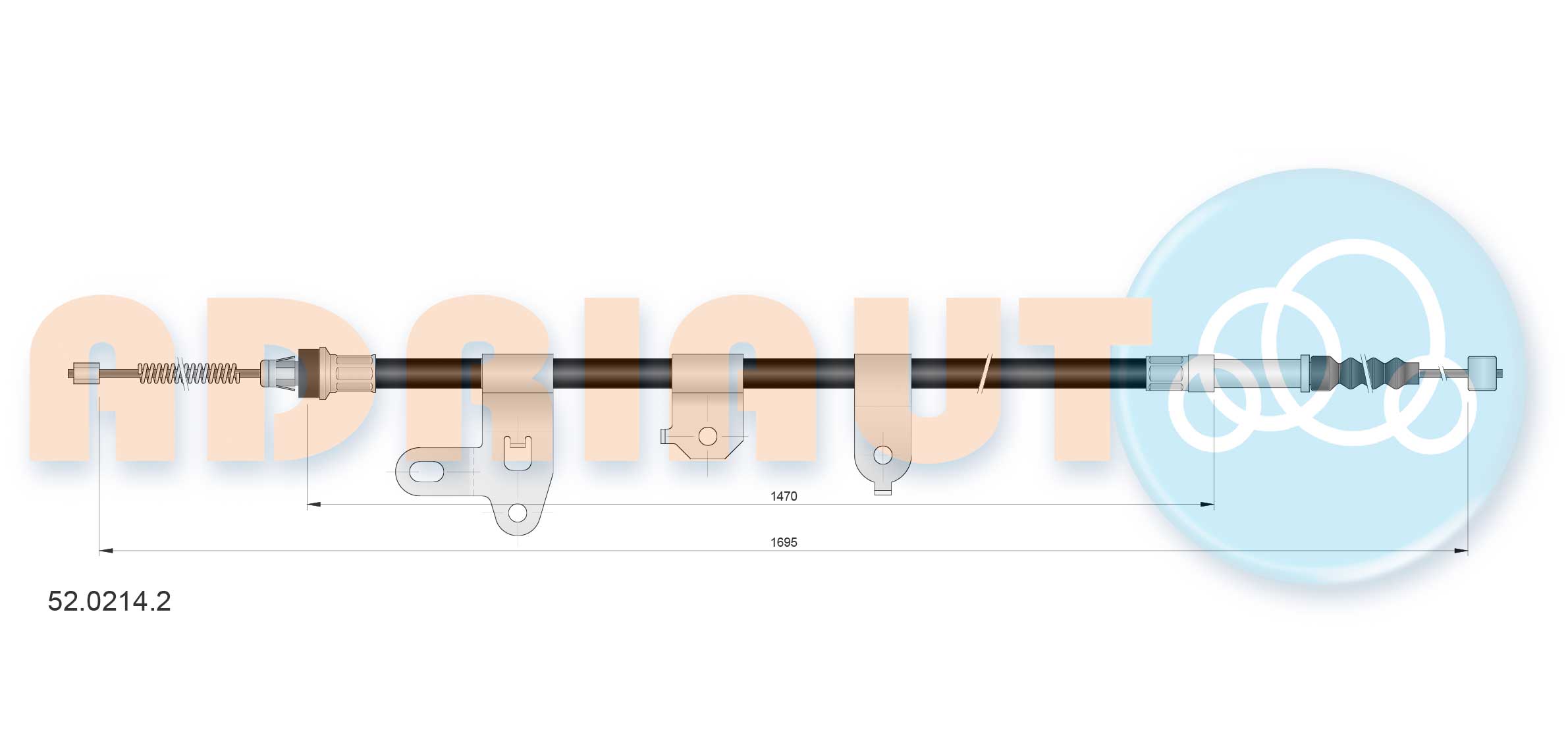 Cable Pull, parking brake (52.0214.2)