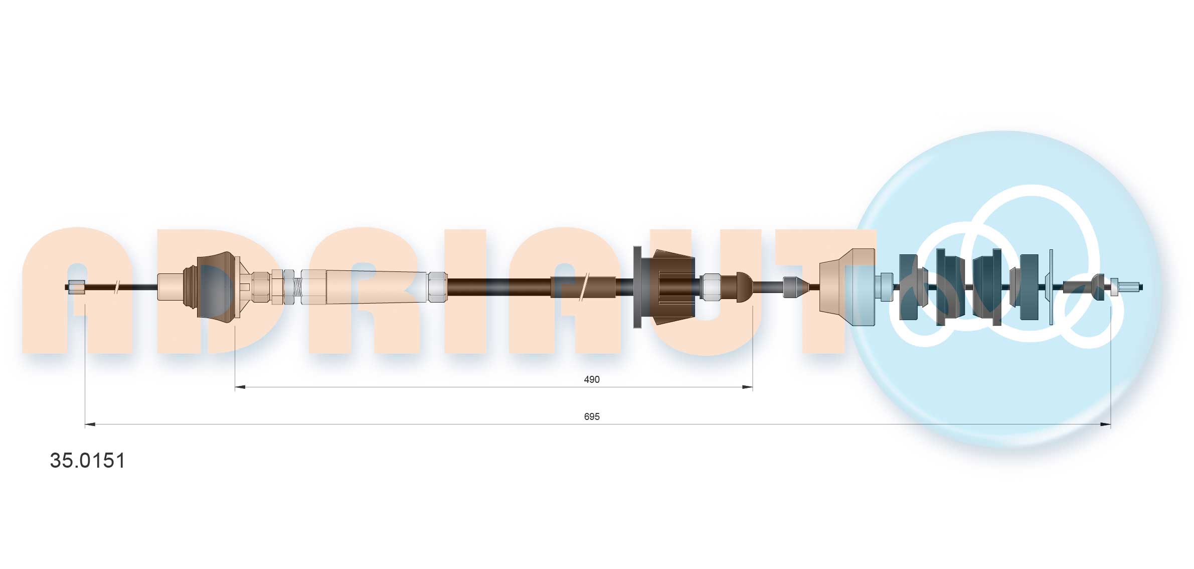 Cable Pull, clutch control (35.0151)