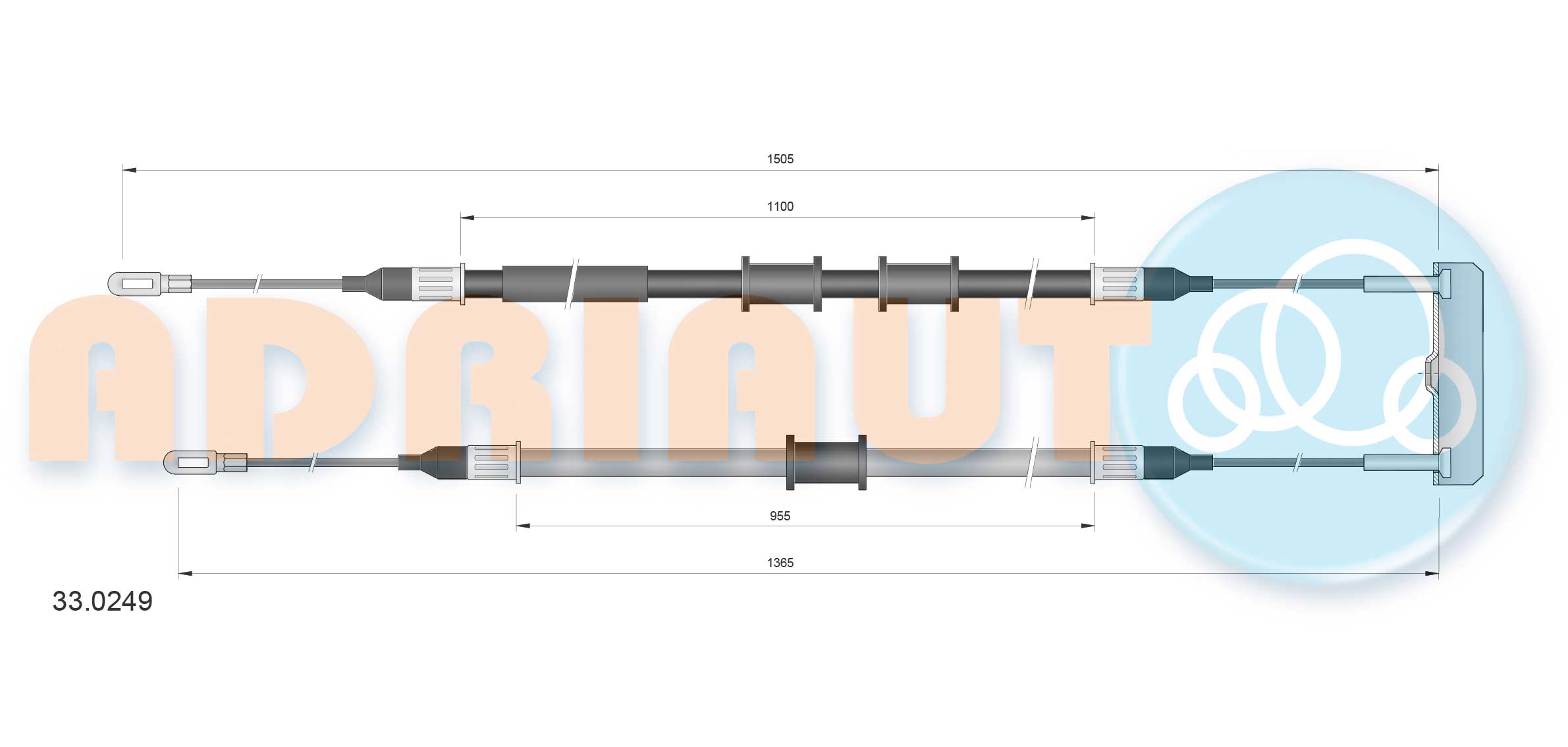 Cable Pull, parking brake (33.0249)