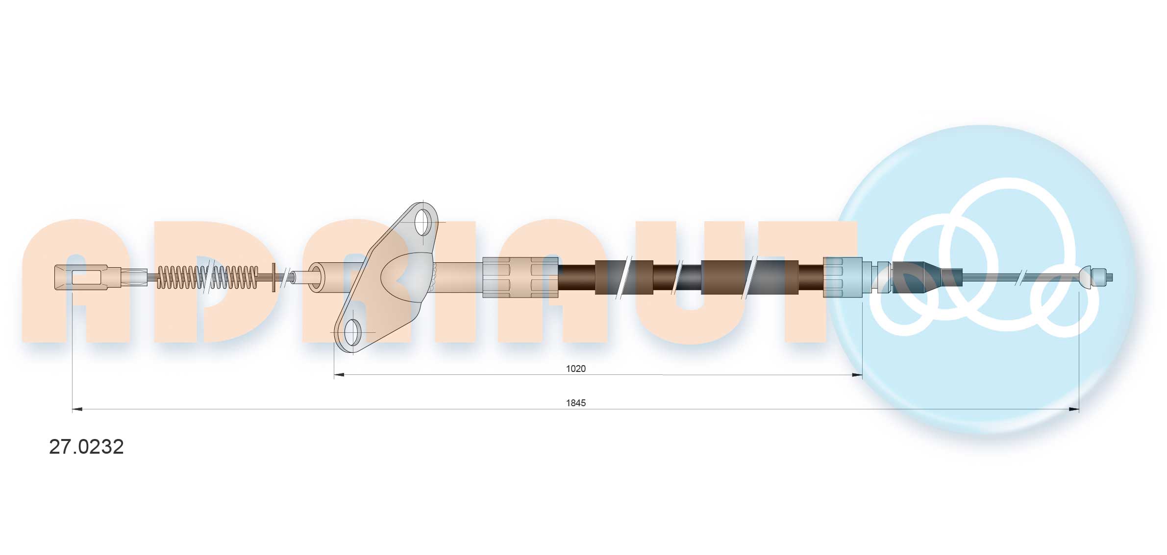 Cable Pull, parking brake (27.0232)