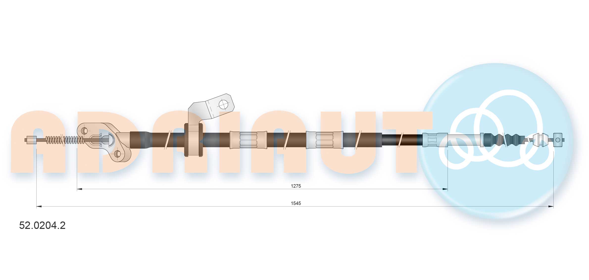 Cable Pull, parking brake (52.0204.2)