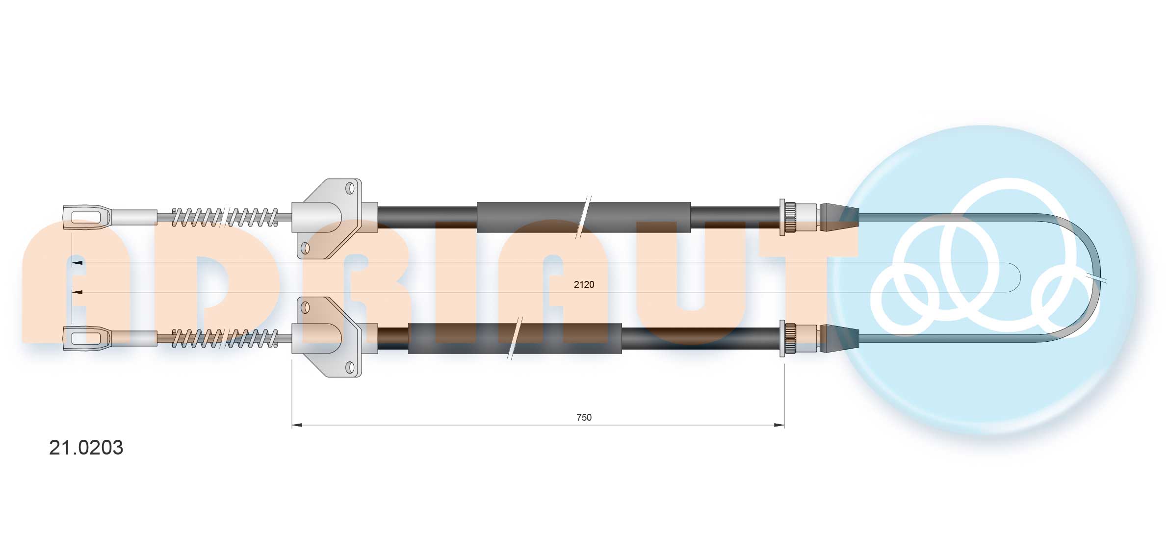 Cable Pull, parking brake (21.0203)