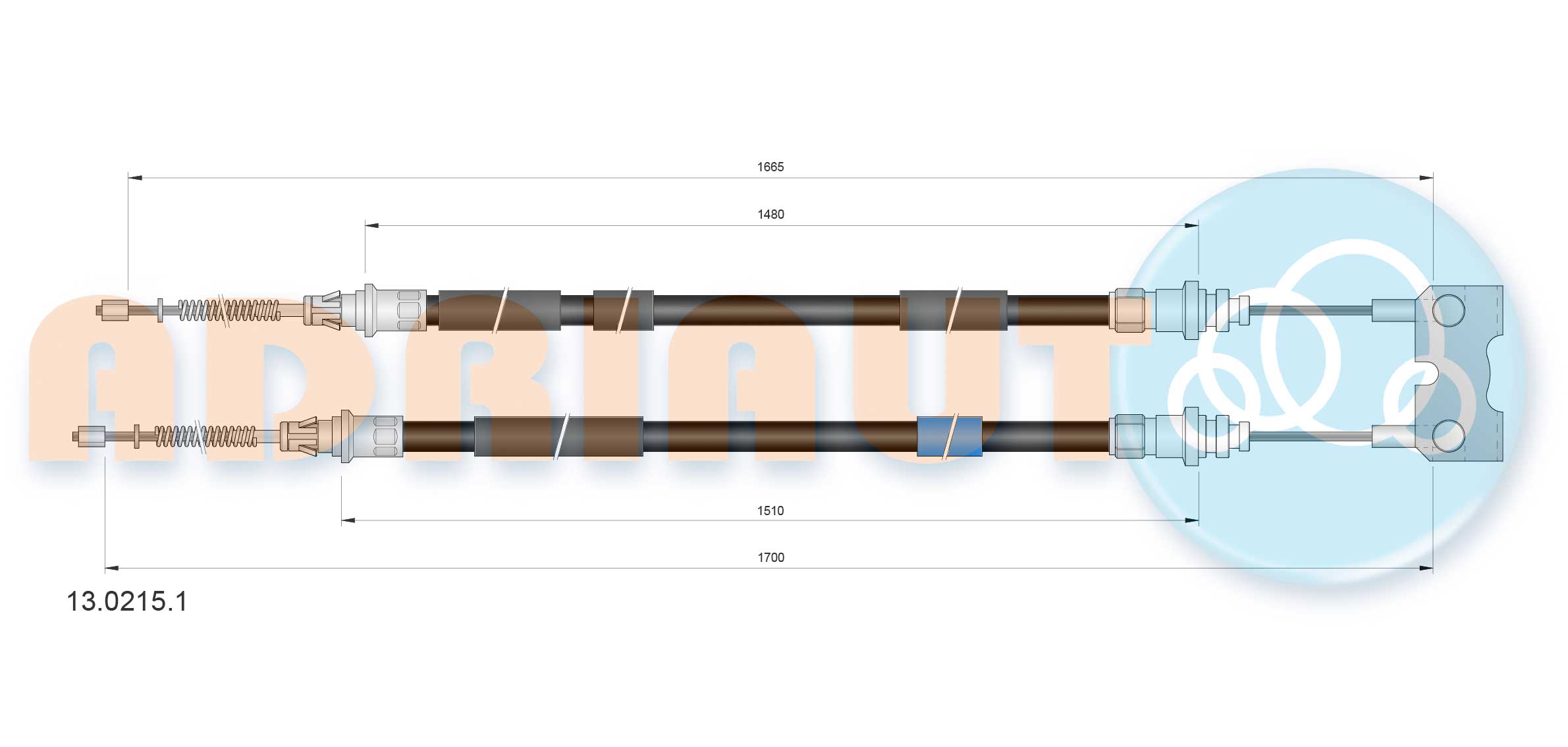 Cable Pull, parking brake (13.0215.1)