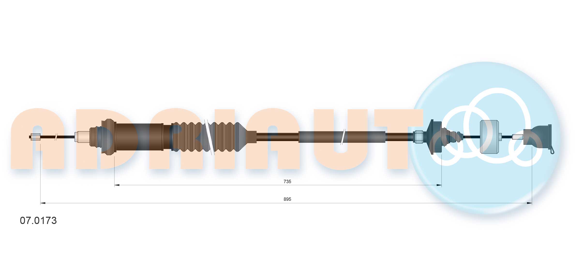 Cable Pull, clutch control (07.0173)