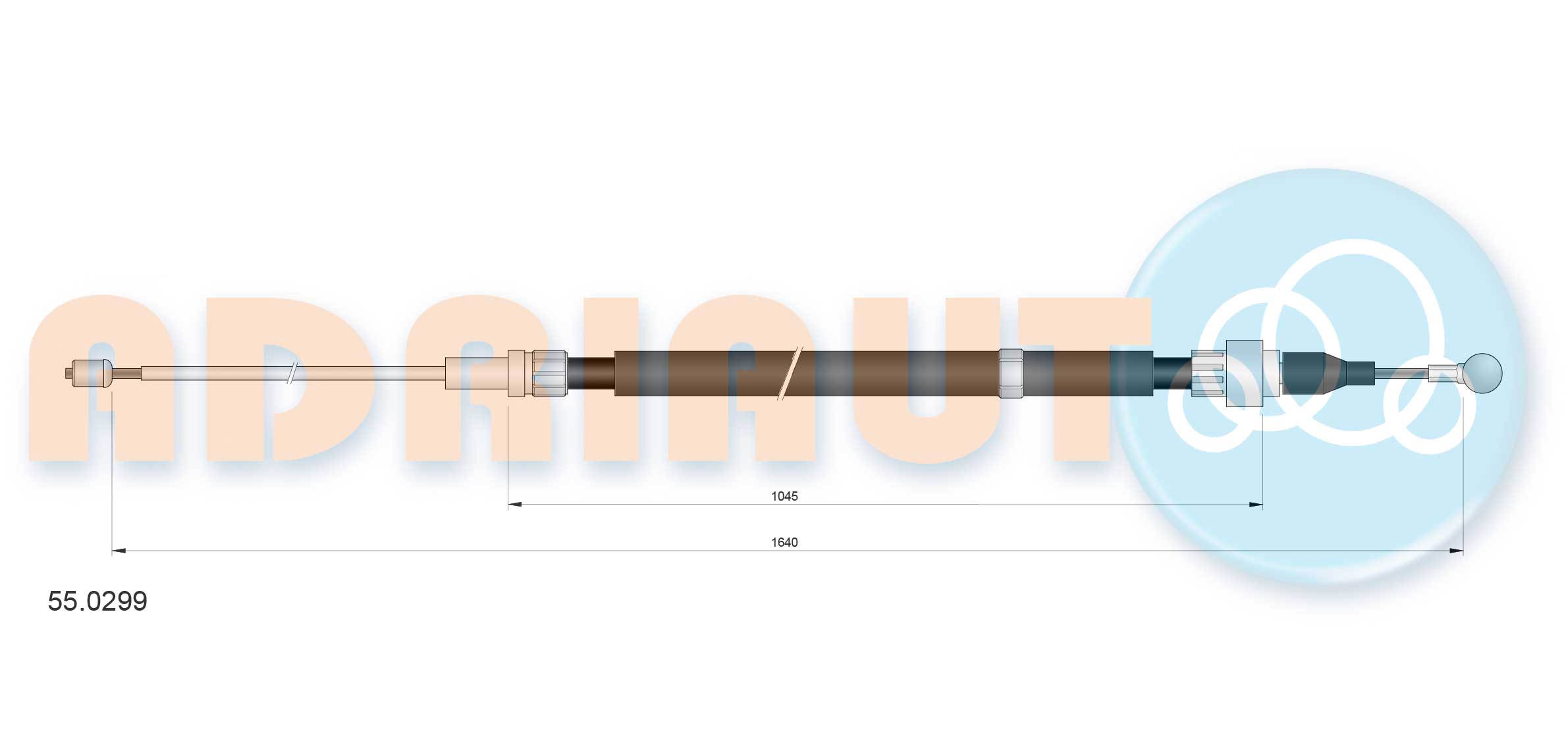 Cable Pull, parking brake (55.0299)