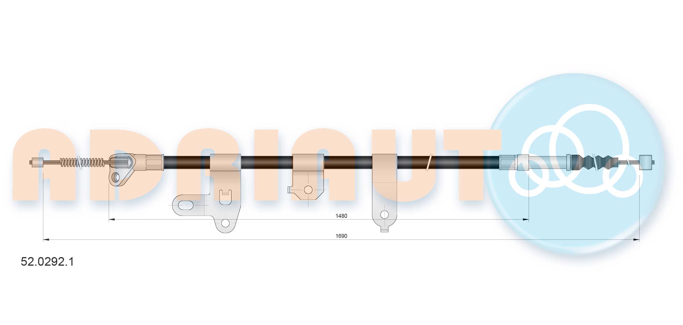 Cable Pull, parking brake (52.0292.1)