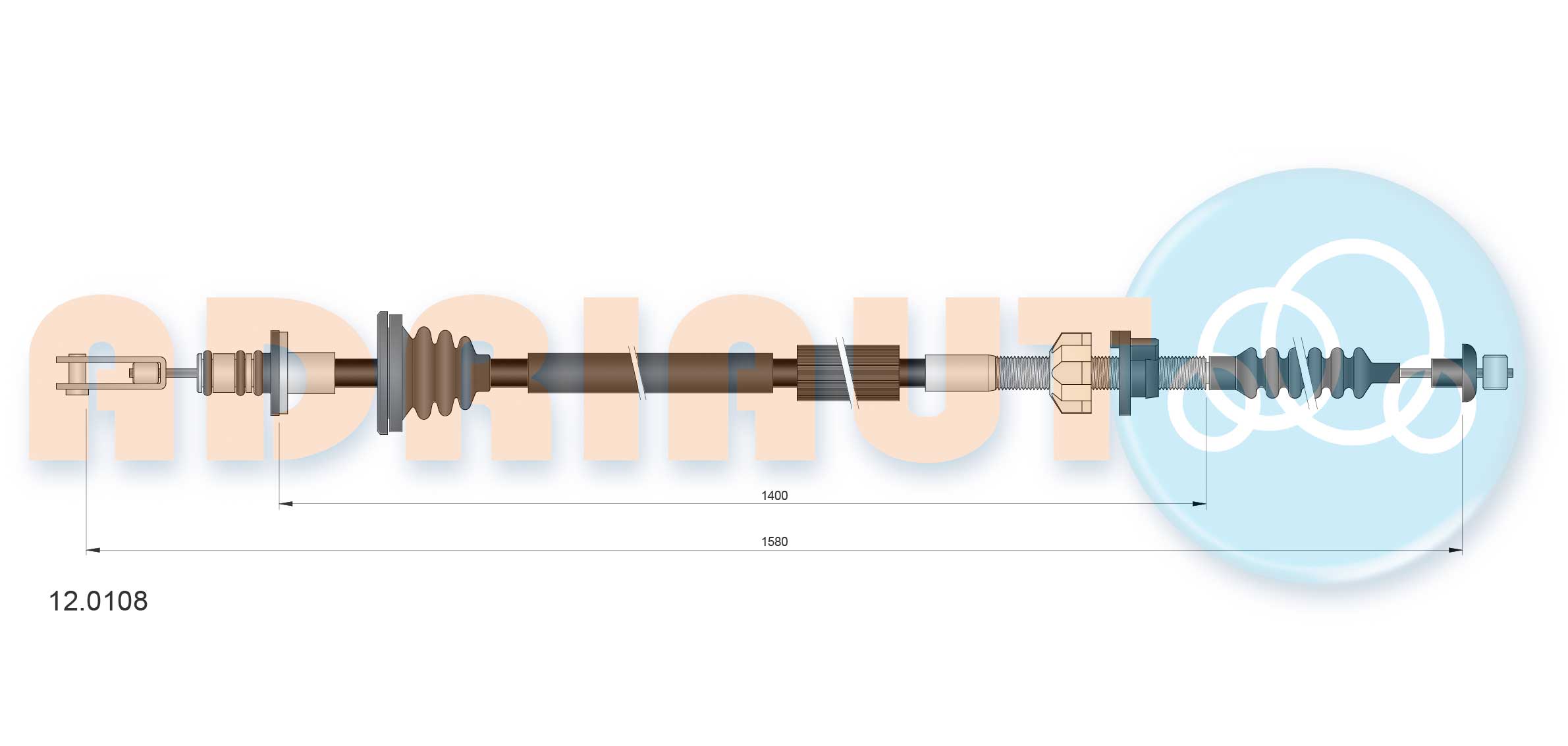 Cable Pull, clutch control (12.0108)