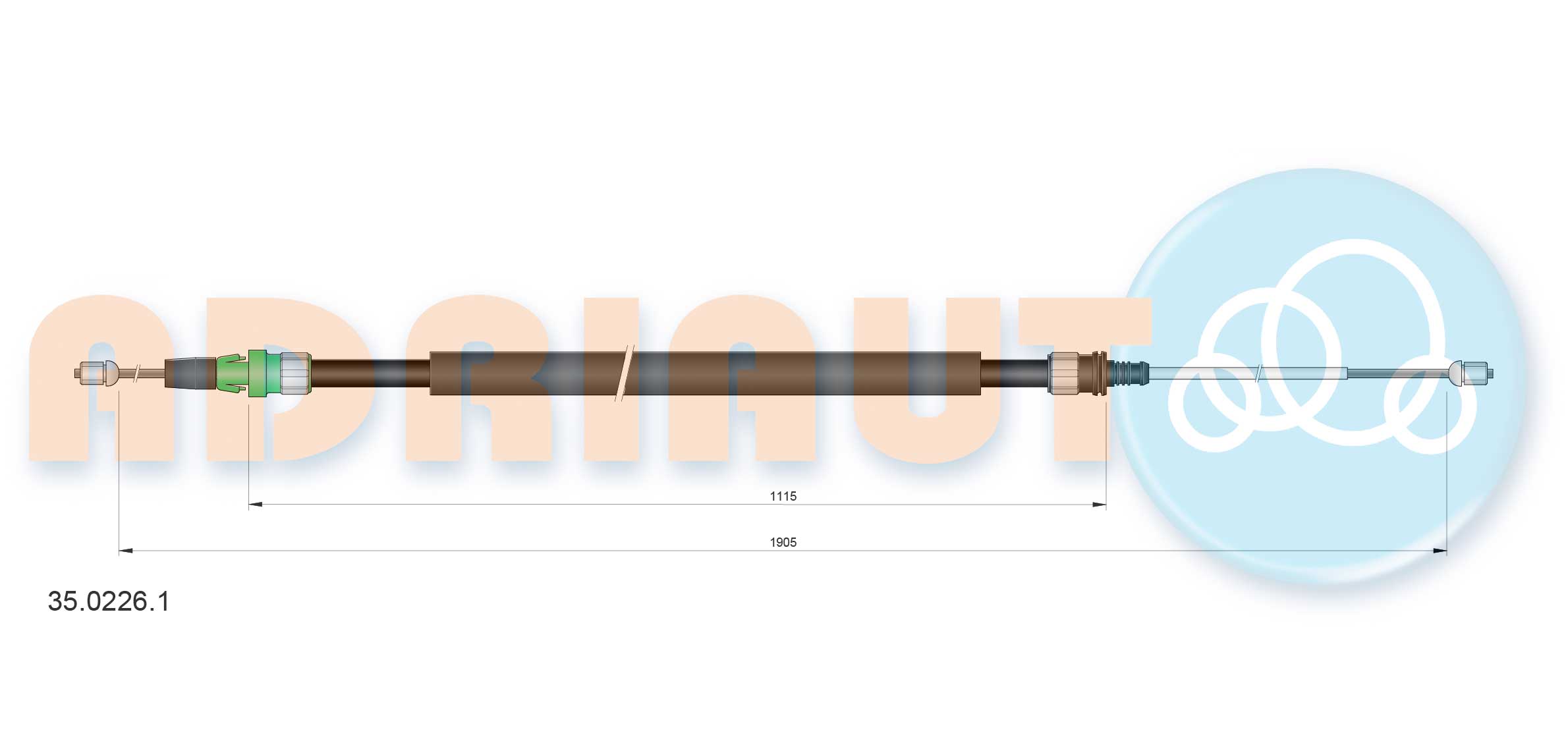 Cable Pull, parking brake (35.0226.1)
