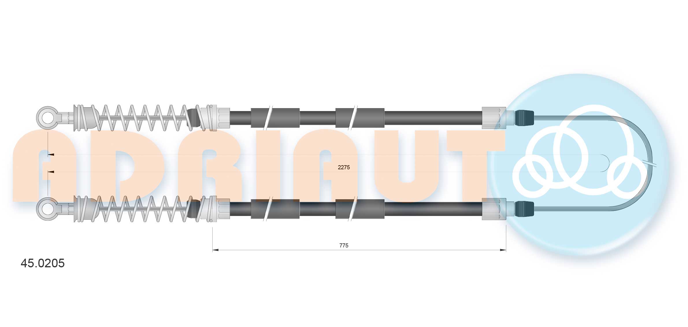 Cable Pull, parking brake (45.0205)